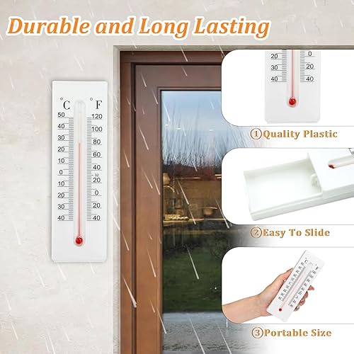 Miniatura 3 de Gabinete para llaves al aire libre, caja de cerradura, termómetro decorativo para ocultar llaves para exteriores, impermeable, Dexspoeny Secret