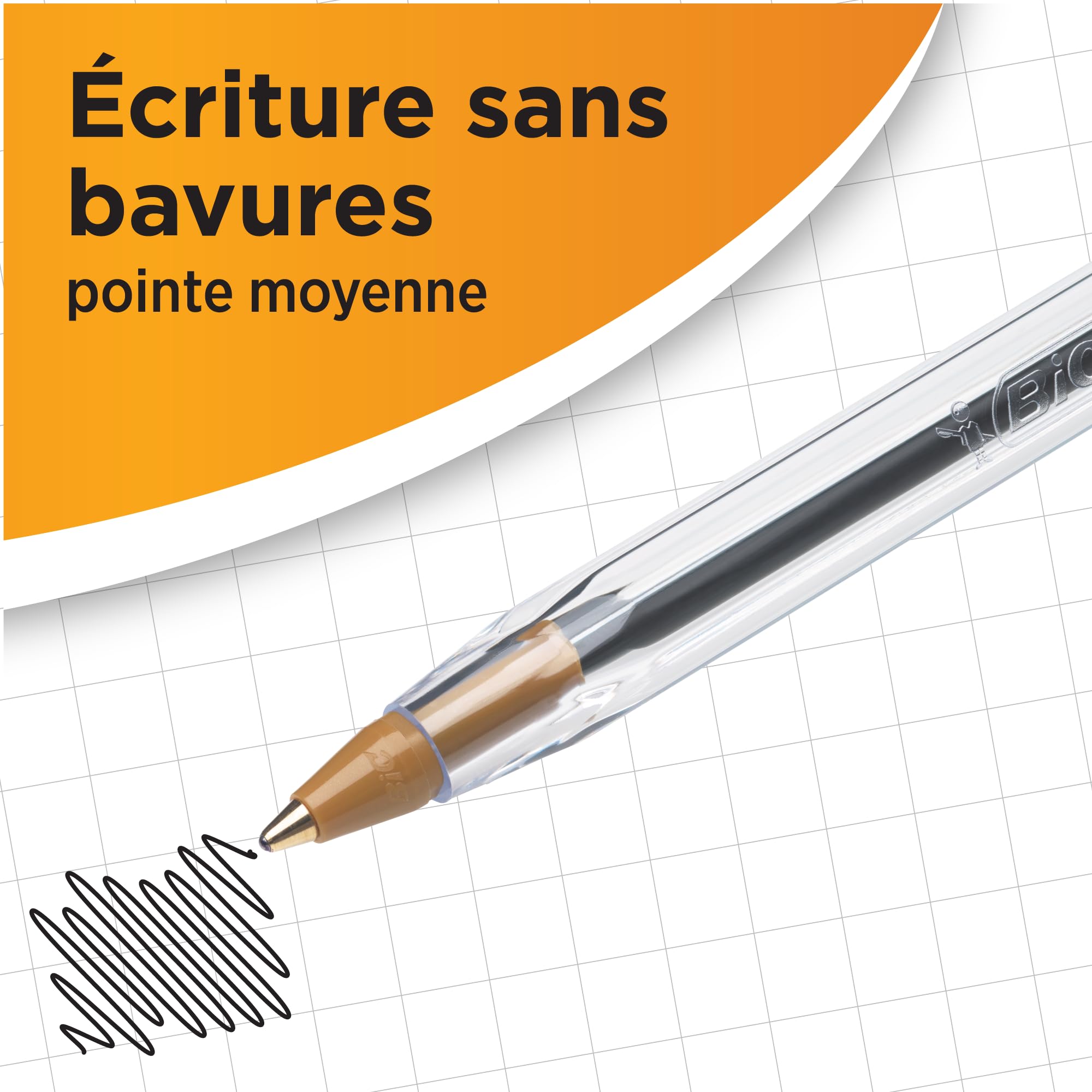 Bic Cristal Original Stylo-Bille Pointe Moyenne (1,0 mm) Largeur de trait (0,4 mm) - Parfait pour l'Ecole et au Bureau - Noir, Lot de 90 + 10 gratuits