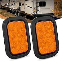 Vista 12 de Nilight - TL-08 - Luces traseras LED ovaladas de 6 pulgadas, color ámbar, 2 unidades, 10 LED con ojales de montaje empotrado, enchufes IP67, señales