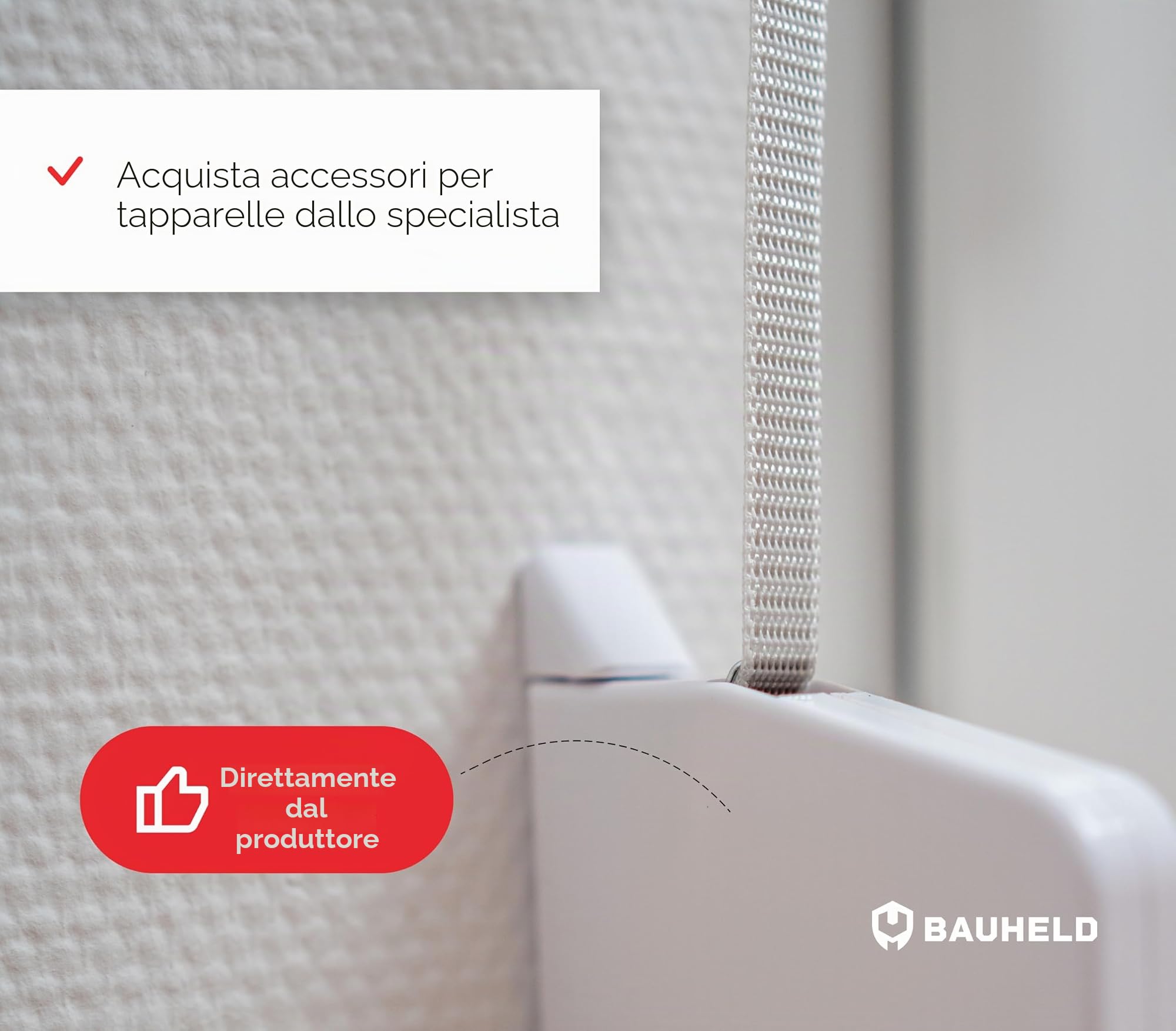 BAUHELD® Cinghia per tapparelle, 50 m, 14 mm, 18 mm, 20 mm, 23 mm, prodotta in Germania, adatta per tapparelle su porte e finestre, beige, marrone