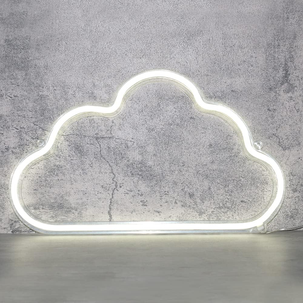 5V White Love LED Neon Sign Christmas Wedding Party Decoration Wall Lamp USB Powered Children Bedroom Night Light (Cloud)