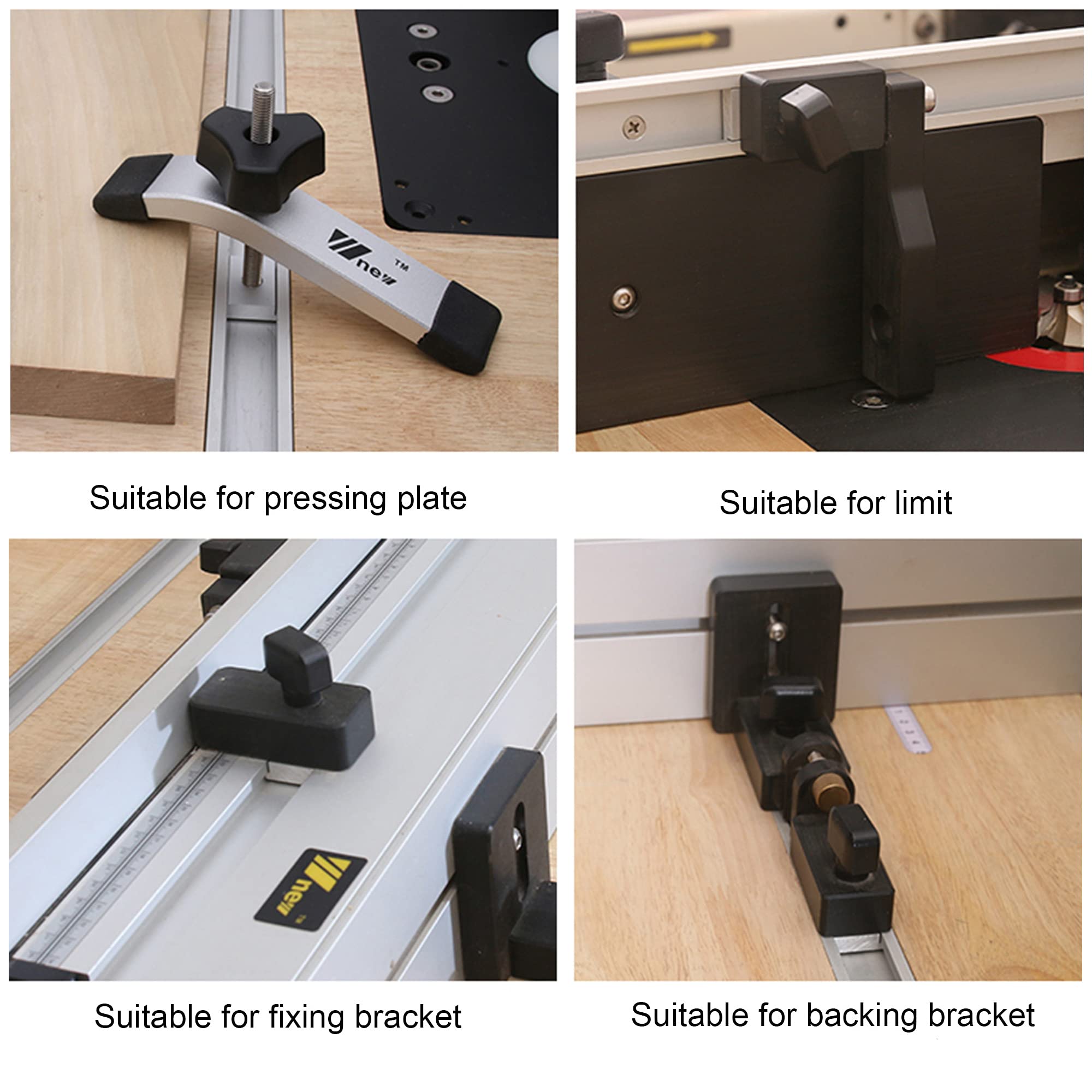 Ericrise 6 Pièces Écrou à Rainure En T M6, T-Track Slider Écrous à Glissière Coulissant M6 T-Piste En Alliage D'Aluminium Fixation à Fente Pour Vis