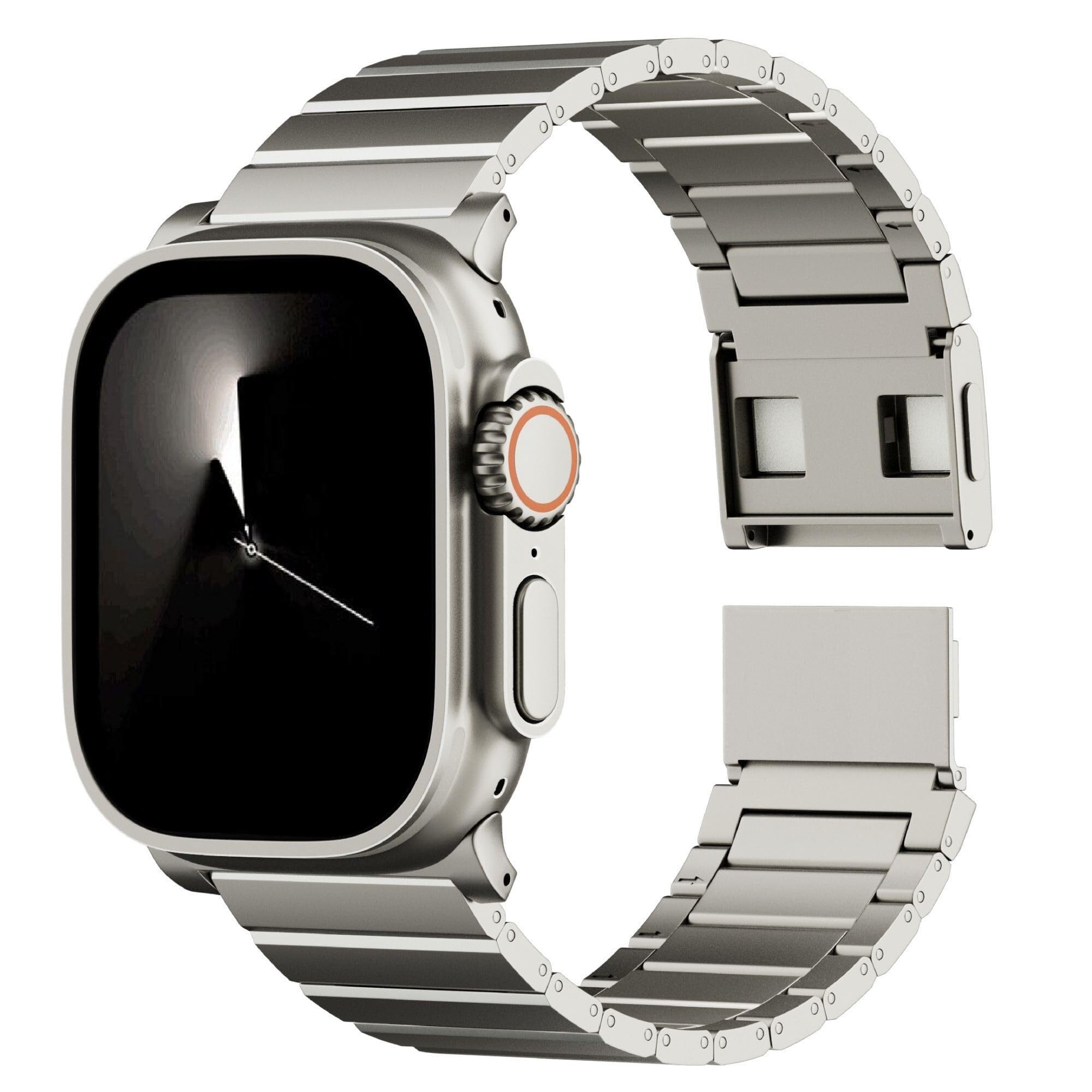 Tytanowy pasek do Apple Watch Ultra 2/Ultra 49 mm, regulowane zapięcie magnetyczne Tytanowe paski metalowe, męski pasek do smartwatcha do Ultra 2/Ultra z powłoką odporną na zarysowania DLC