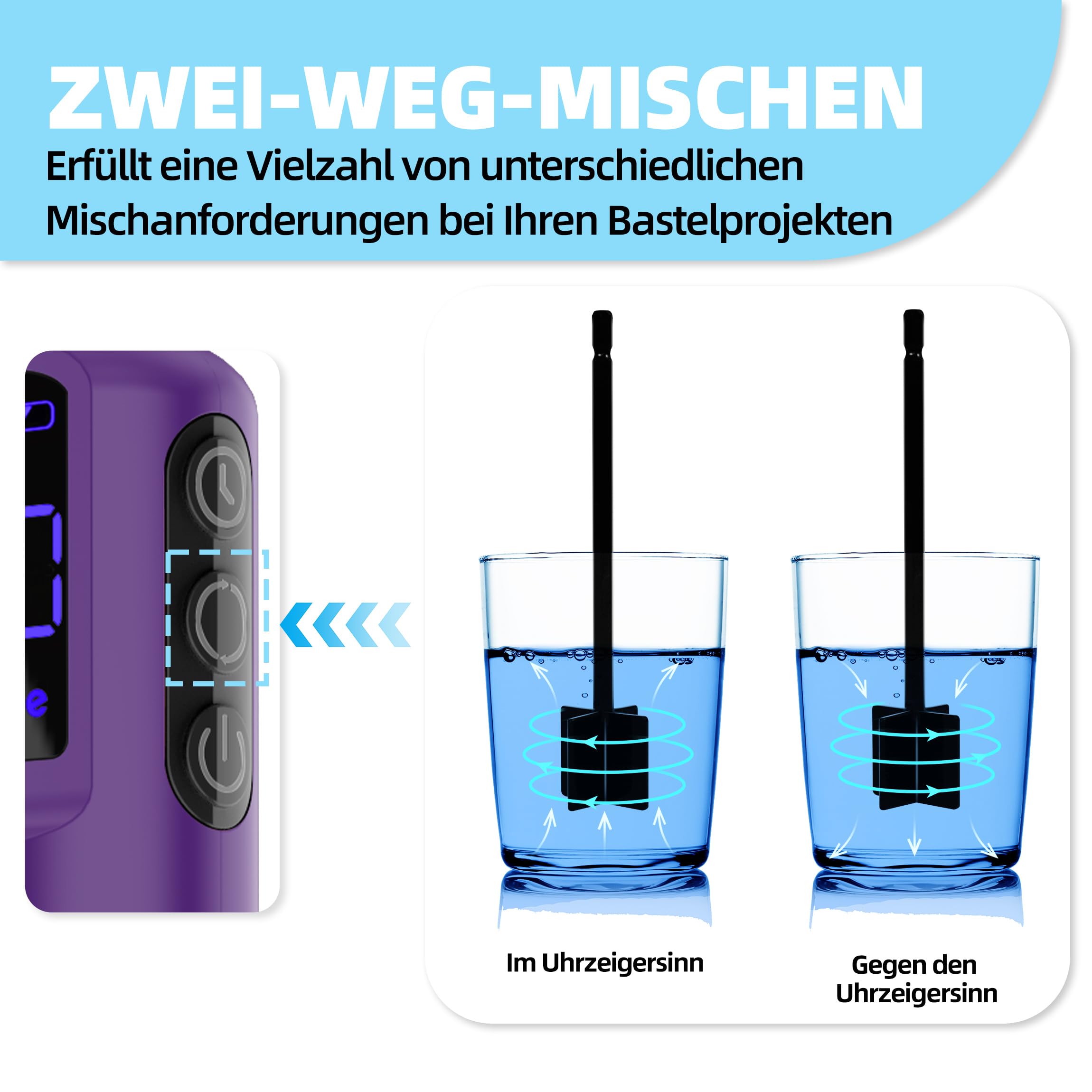 Epoxyharsmixer, elektrische roerder voor epoxyhars, verfmixer en timing