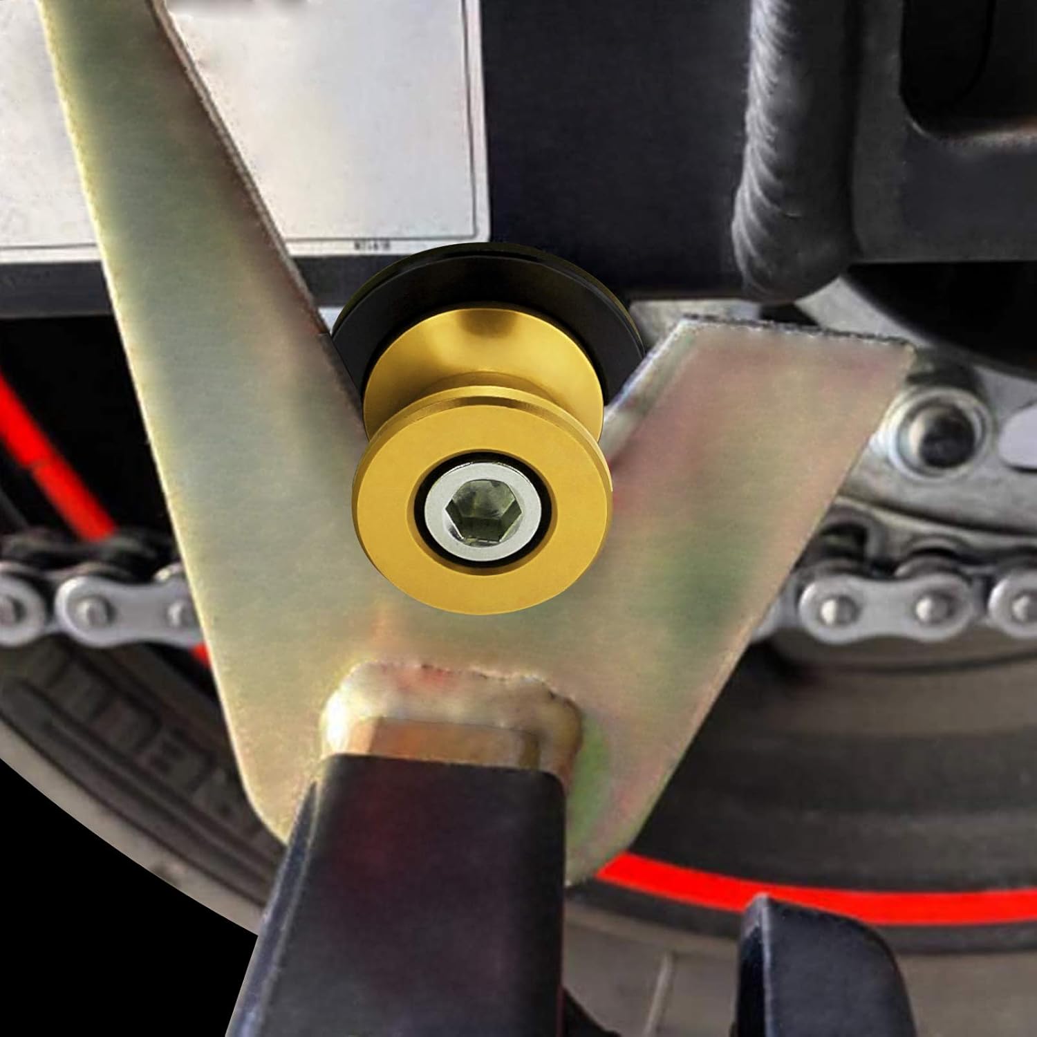 Gold 8MM Motorcycle Swing Arm Sliders Spools CNC Swingarm Arm Stand Screw For SUZUKI GSXR 600 750 1000 : Automotive