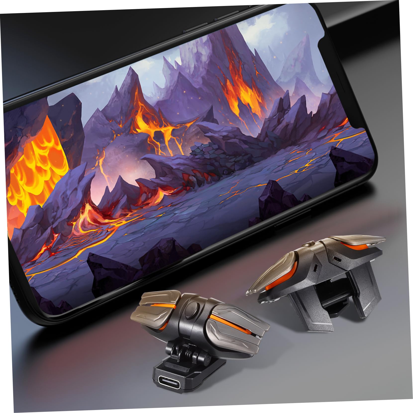 UKCOCO Mobile Gaming Trigger Handy Gamecontroller mit Ziel- und Feuerauslösern kompatibel mit Telefonen 1 Paar Trigger 2 Gaming Fingerhüllen