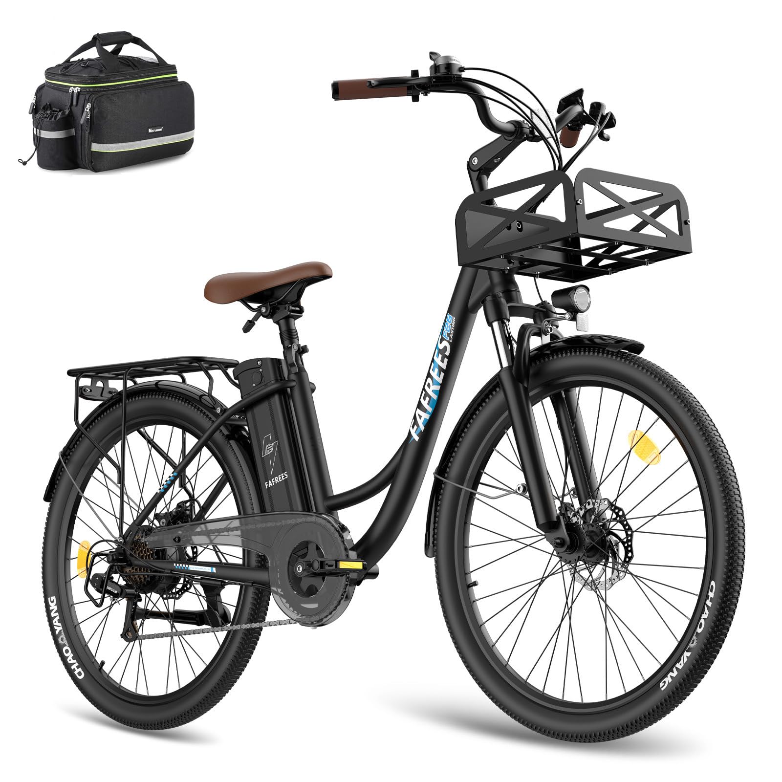 Fafrees Bicicleta Eléctrica, Bici Urbana Eléctrica de 250 W, Batería de 36 V/25 Ah, Bici Eléctrica de 26" para Adultos, Alcance 160 KM, F26 Lasting