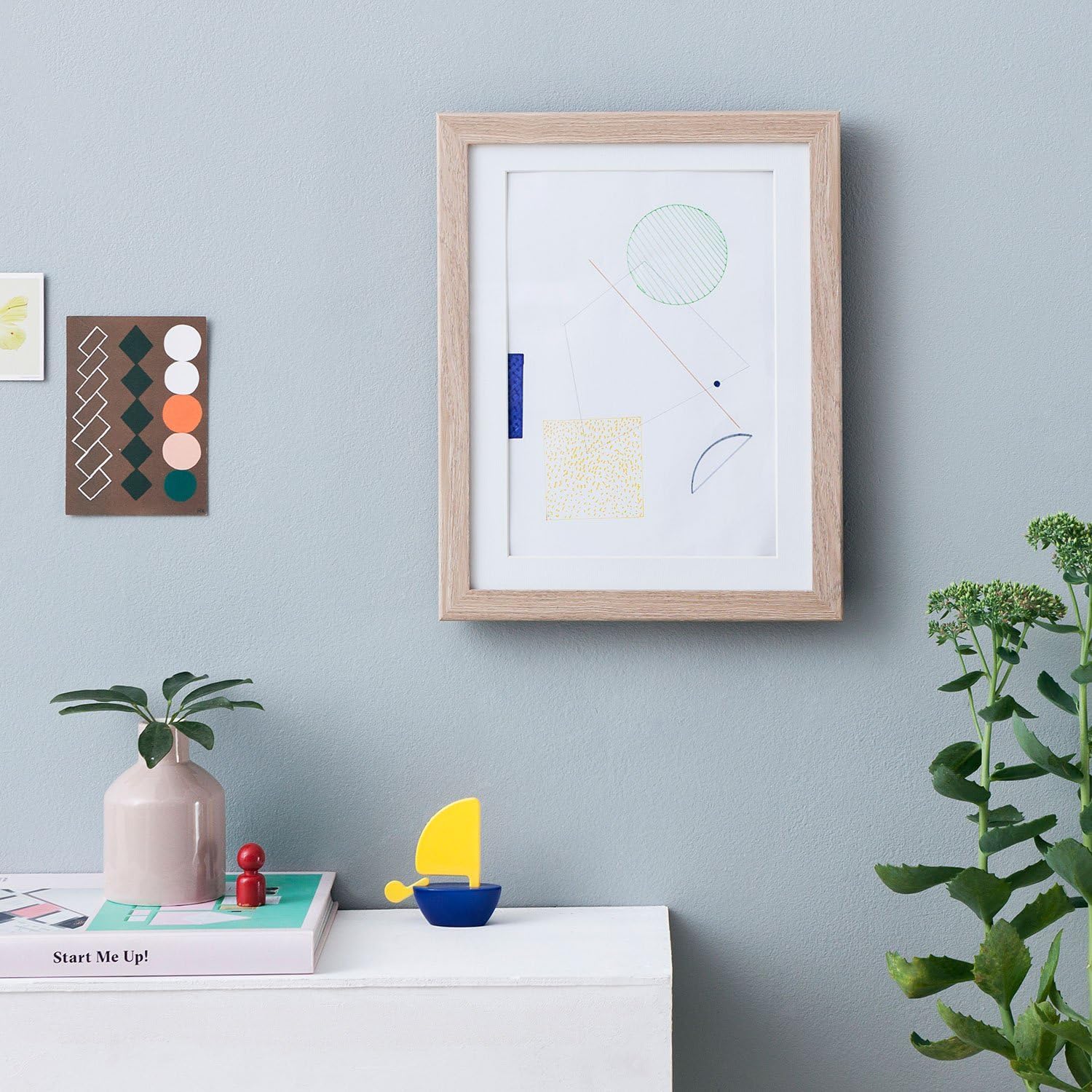 Dynamic Frames My Little DaVinci Bilderrahmen A3 Naturholz, Rahmen mit Frontöffnung und Aufbewahrung bis 50 Blatt, Wandhalter für Kinderzeichnungen und Fotos Zuhause