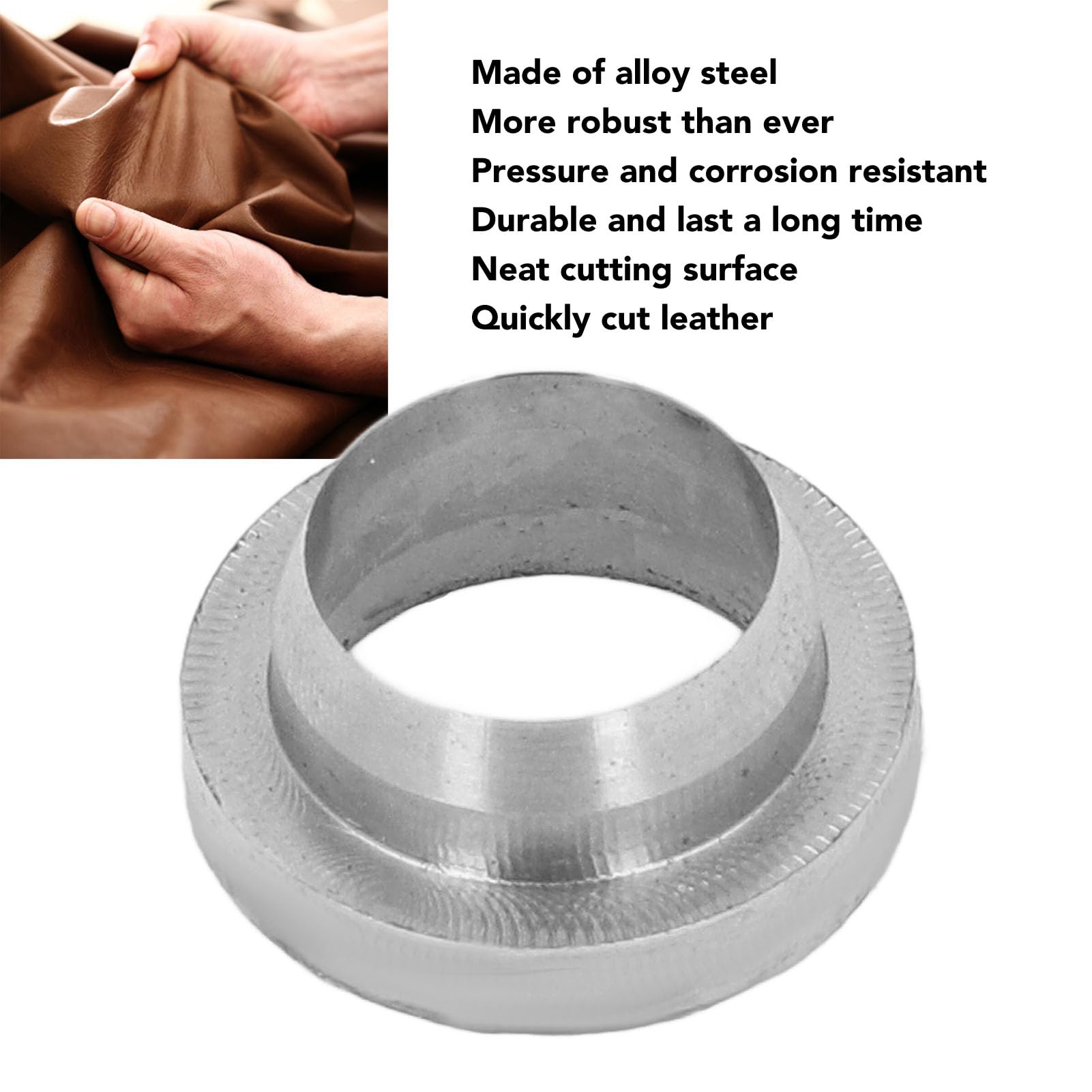 Fustella per Pelle, Diametro 14,5 Mm, Forma Rotonda, Stampi per Punzonatura Manuale, Strumenti Artigianali Fai da Te in Acciaio Legato