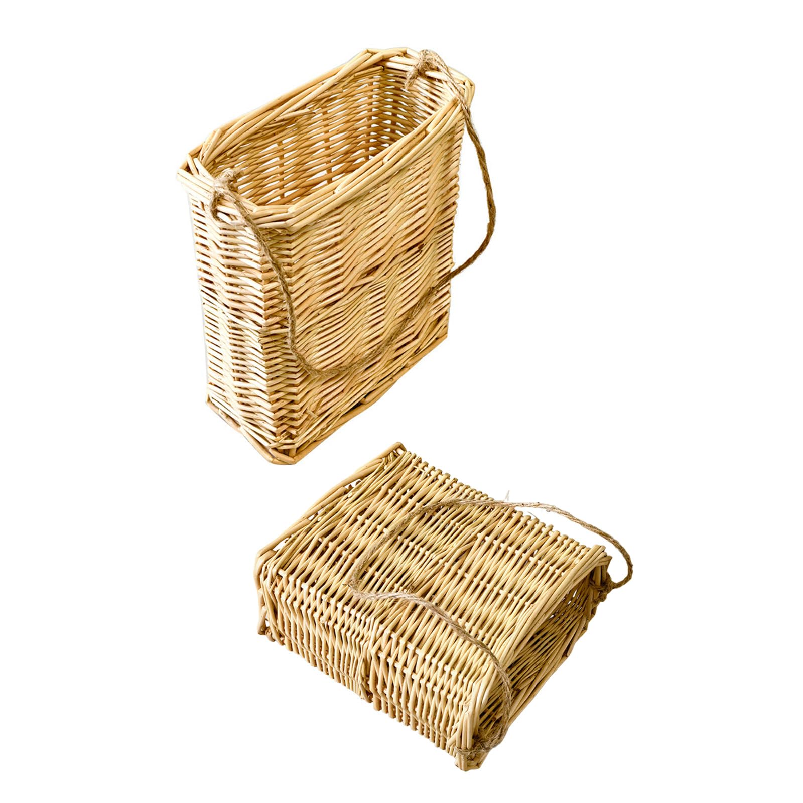 Msioytog Natural Wicker Wall Hanging Basket for Plant Indoor Outdoor Ventilated Planter with Easyly Installation Breathable Willows Plant Holder