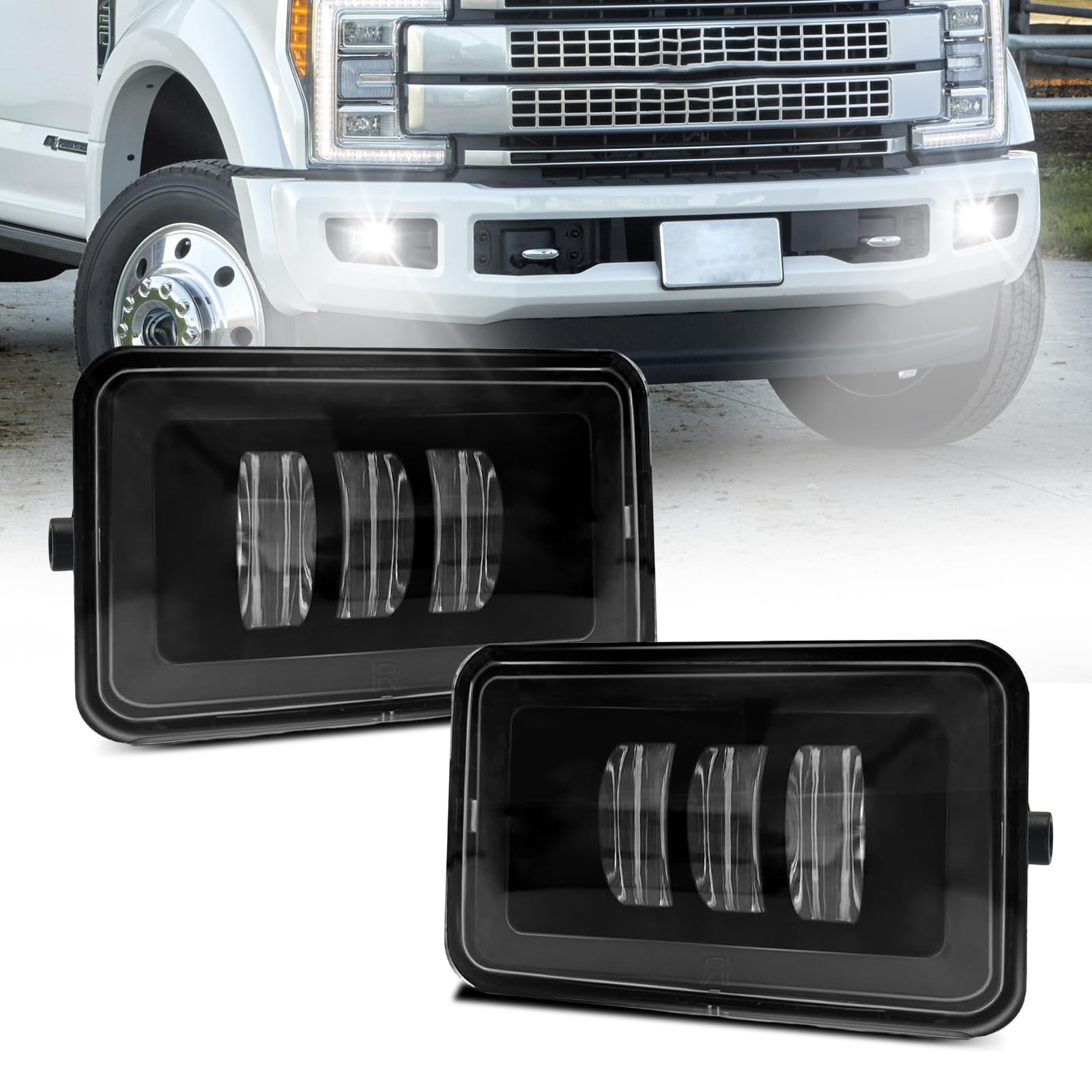 Fog Lights Compatible with 1999-2002 Chevy Silverado 1500 2500/2001 2002 Silverado 1500HD 2500HD 3500/2000-2006 Tahoe Suburban 1500 2500(Clear Lens) — view 62