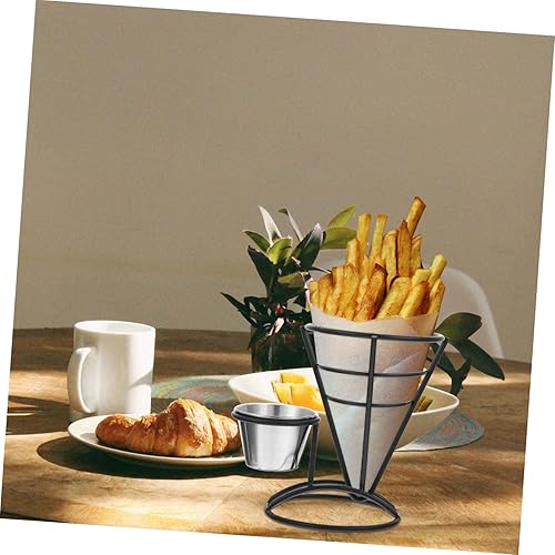 Miniatura 2 de jojofuny Soporte de virutas de hierro, cesta de metal, soporte para cono, aperitivos, contenedor de palomitas de maíz, plato de sushi, cesta de