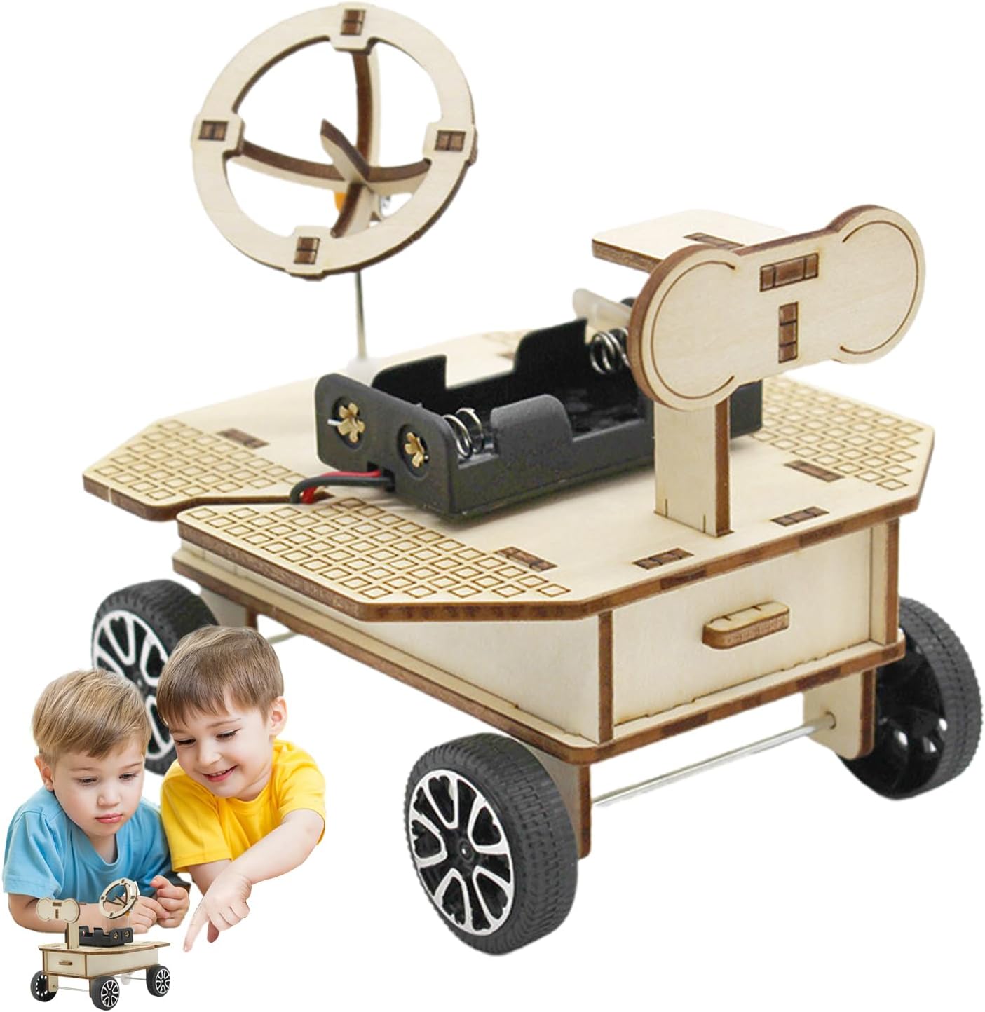 Genérico Mars Rover Model, 3D Mars Rover, DIY – Rotatable Radar Mechanical Model Toy for Classrooms, Living Room, Bedroom, Children's Room, Kindergarten
