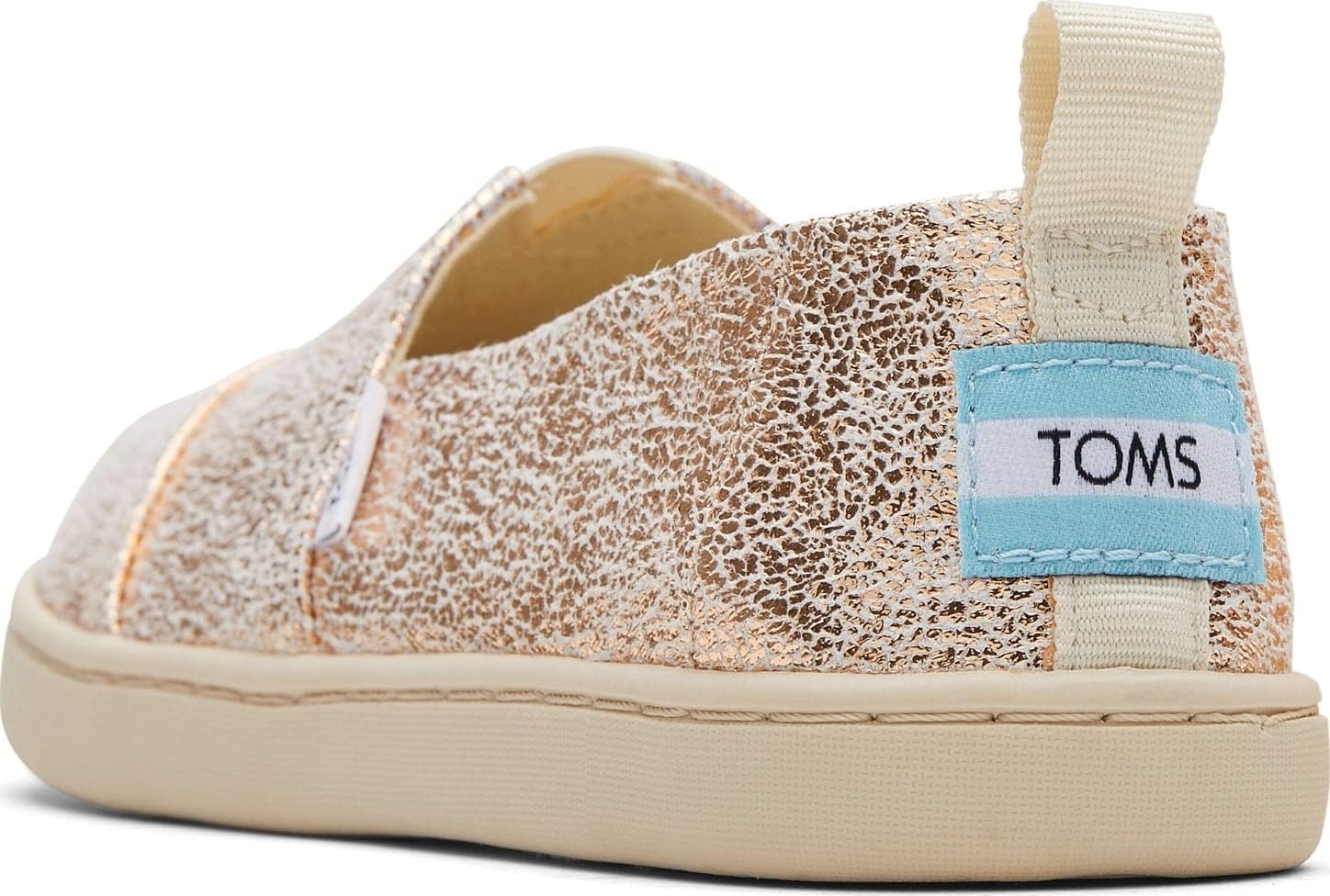 リニューアルでさらに人気！TOMS Girls Alpargata Loafer Flat, Gold Crackle Foil, 4 Big Kid BOA サイクリングシューズ