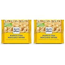 Ritter Sport Bianco Nocciole Intere Tavoletta di Cioccolato Bianco con Nocciole Intere e Riso Soffiato, 100g (Confezione da 2)