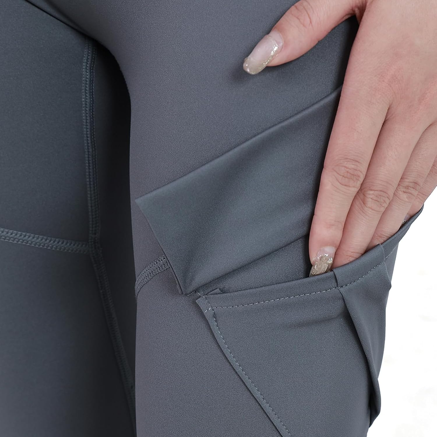 Women's Flare Leggings with Pockets Hight Waisted Cargo Yoga Pants Trendy Stretchy Gym Workout Outfits Clothes - Image 5