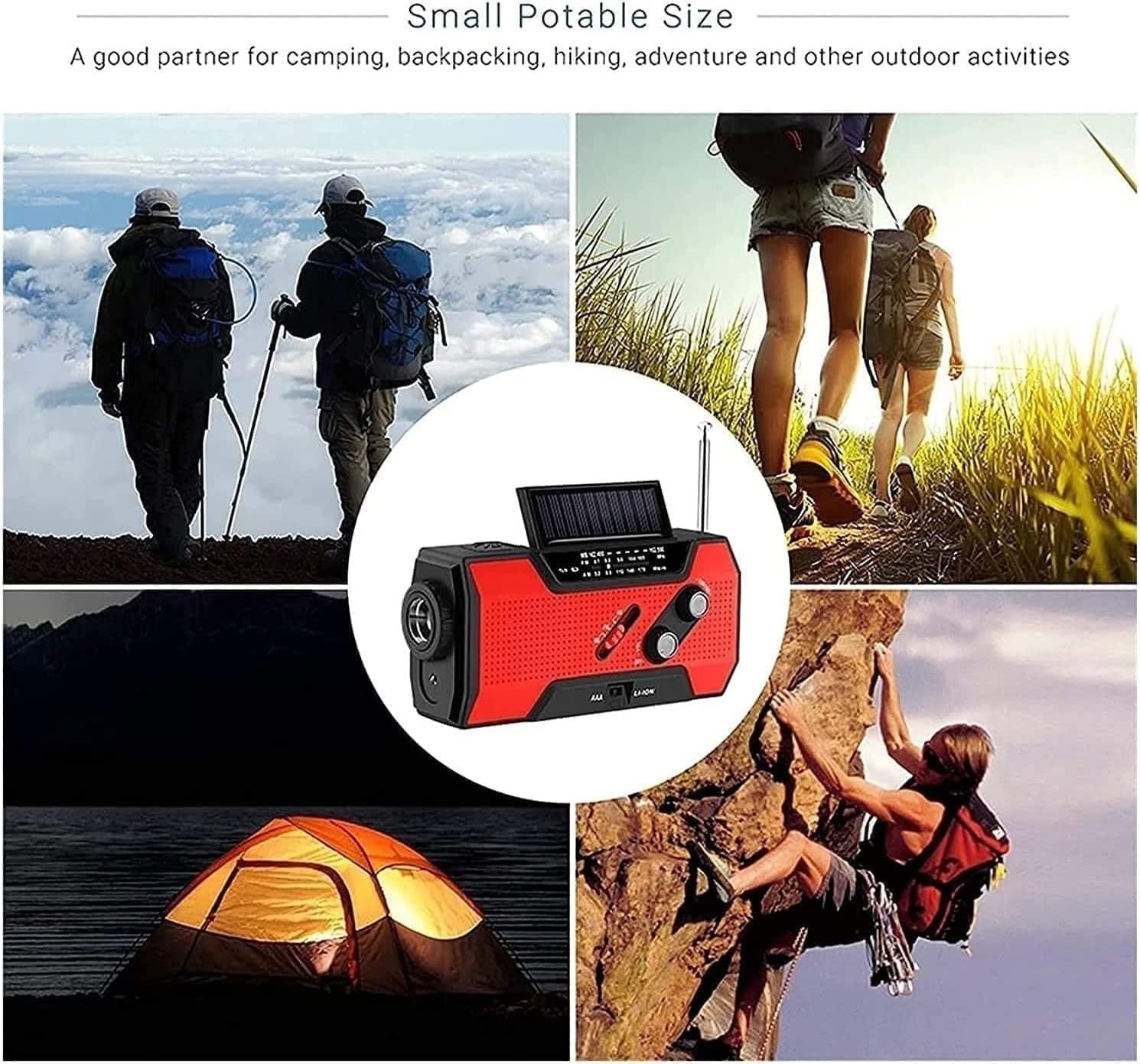 Crank Radio Photo voltaic Energy, Emergency Hand Crank Radio with Flashlight & 1000mAh Cell Telephone Charger, Transportable AM/FM NOAA Climate Radio, Family Out of doors Emergency Provides