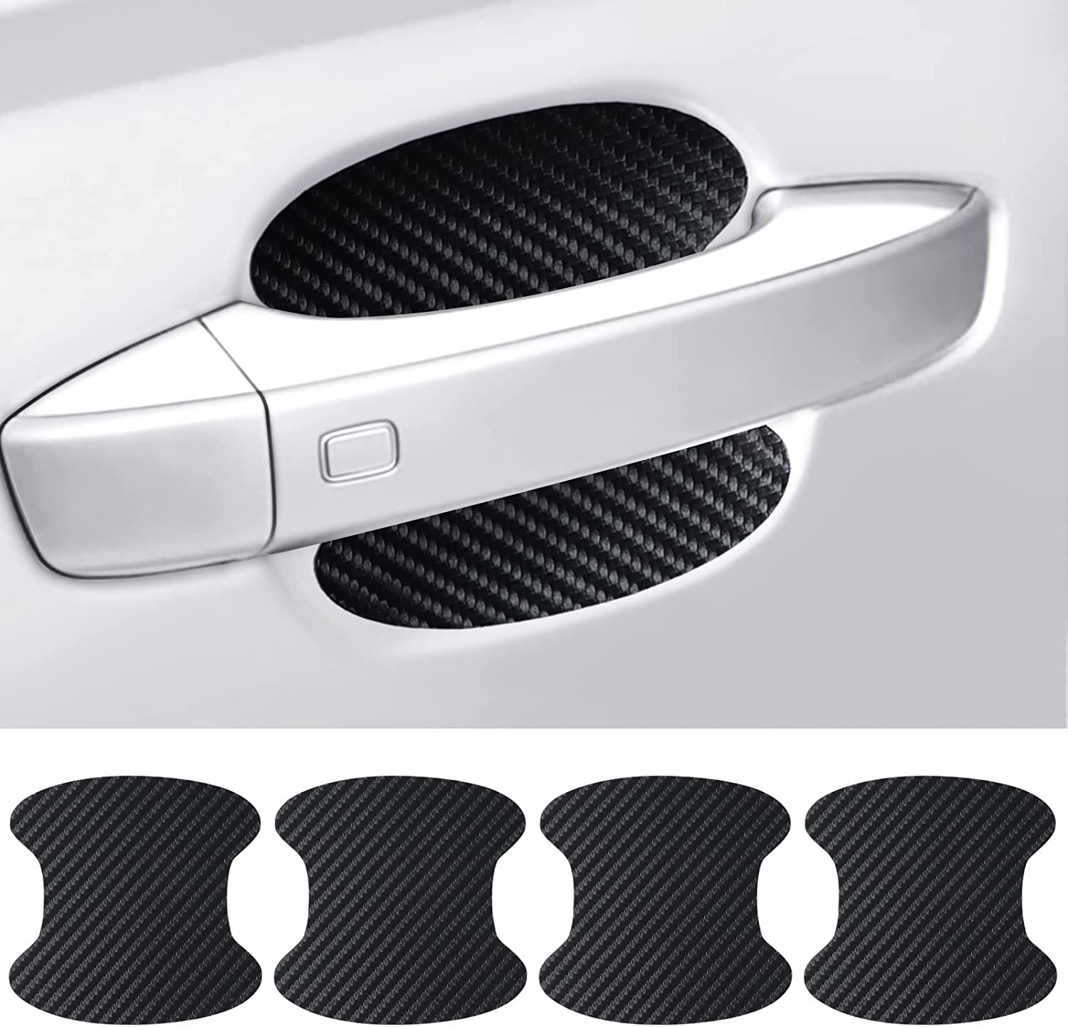 4 Pack Black Car Door Handle Scratch Protector 4 Pack,Car Door Handle Protective Films Universal Stickers and Decals Accessories Protective Shields