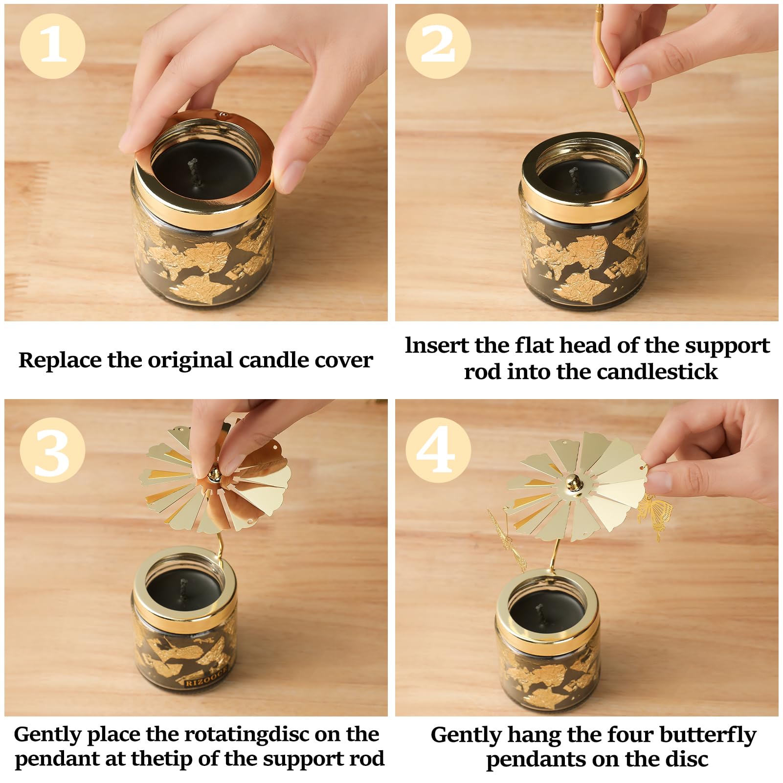 RIZOOCE Butterfly Candle Gifts For Women, Unique Friend Sister Mom Anniversary Christmas Birthday Gift- Rotatable Scented Candles