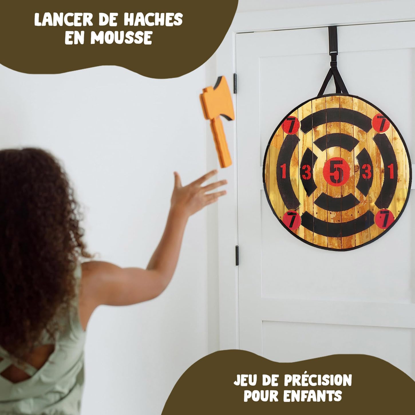 TimberToss | Jeu de Lancer de Haches | Jeux de Fléchettes pour Enfant et Adulte | Jouet en Mousse EVA pour Intérieur et Extérieur | Cible pour Mini Bucheron Fille Garçon | OriginalCup