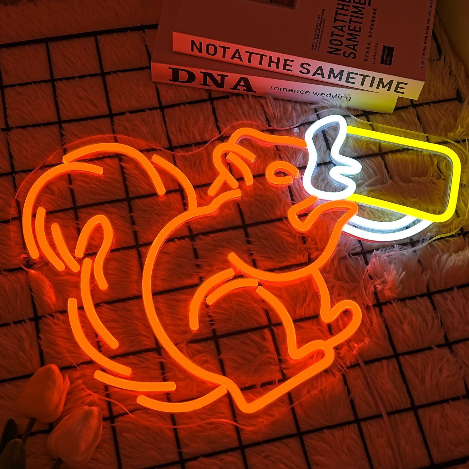 Ardilla led señal de neón dimmable lámpara decorativa para la sala de estar barras barberos boda fiesta sala de juegos arte de navidad decoración de pared alimentado por USB