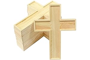 Unfinished Wood Cross for Handicraft Projects - Pack of 12