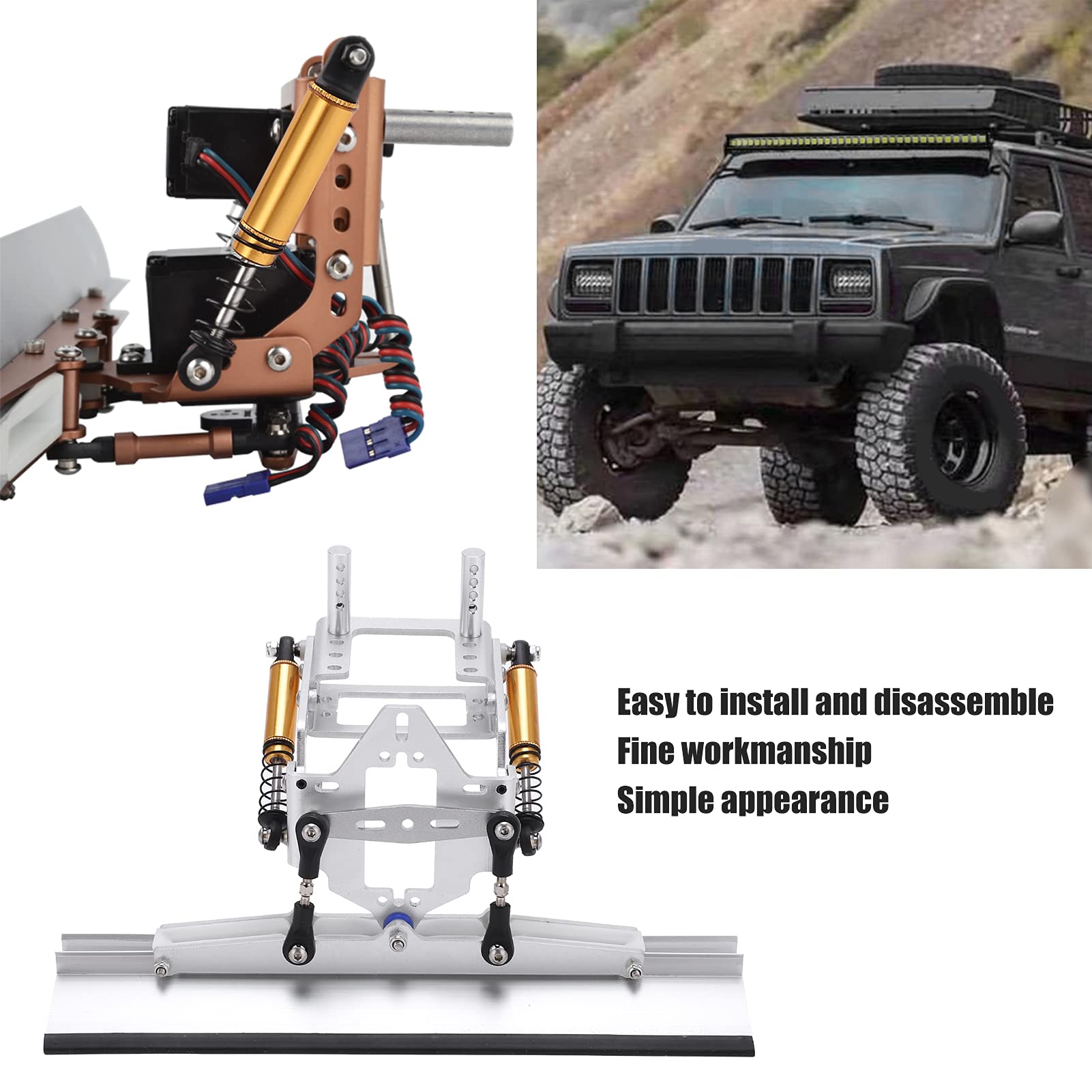 Quitanieves de Aluminio, Pala Quitanieves de Metal Ligera para 1/10 RC Car