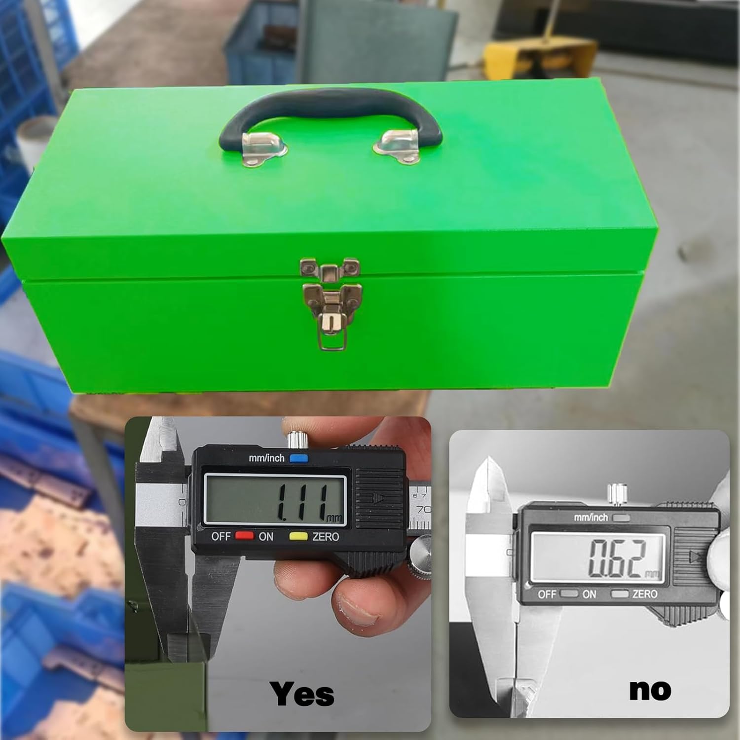 Metal Toolbox Portable Locking Tool Box Metal Took box Tool Box Organizer Toll Box Tool Kit for Women Tool Organizers with Latch-Green