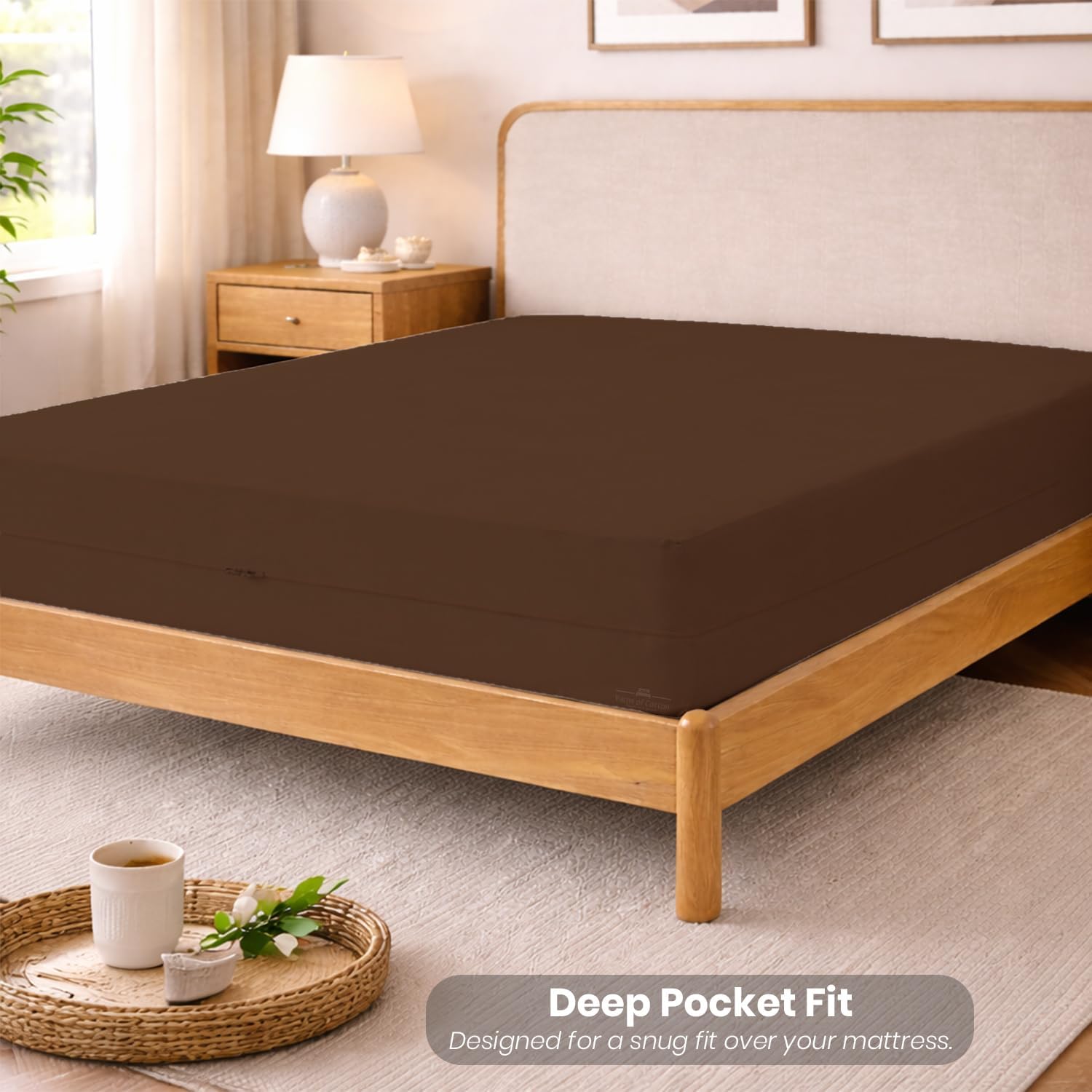 Full Size Zipper Fitted Sheet 8 Inch Deep Pocket Mattress Cover - 1 Piece Zipper Fitted Sheet Only - 1000 Series Hotel Quality Brushed Microfiber Bottom Sheet Easy Care, Chocolate