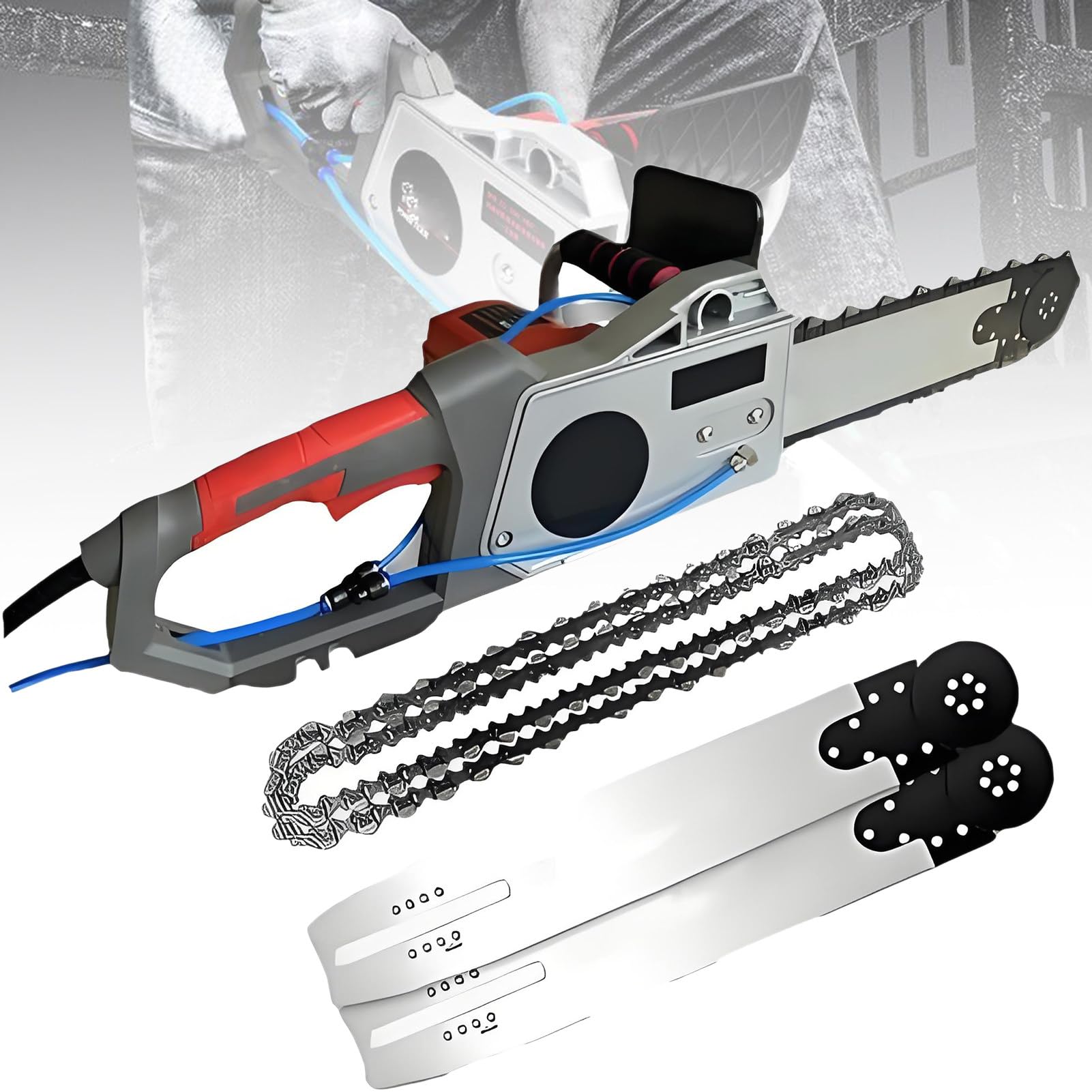 Sega Elettrica per Cemento, Motosega per Cemento, Motosega Diamantata per Scanalature di Mattoni, Cemento Armato Leggero, Motosega per Rimozione Polvere con Alimentazione Idrica 480mm