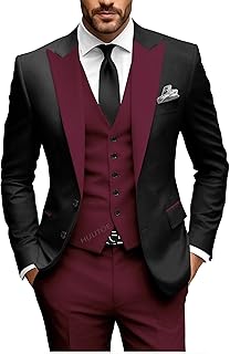 Mens Suits 3 Piece Slim Fit Suit for Men Groom Suit for Wedding Men's Tu...