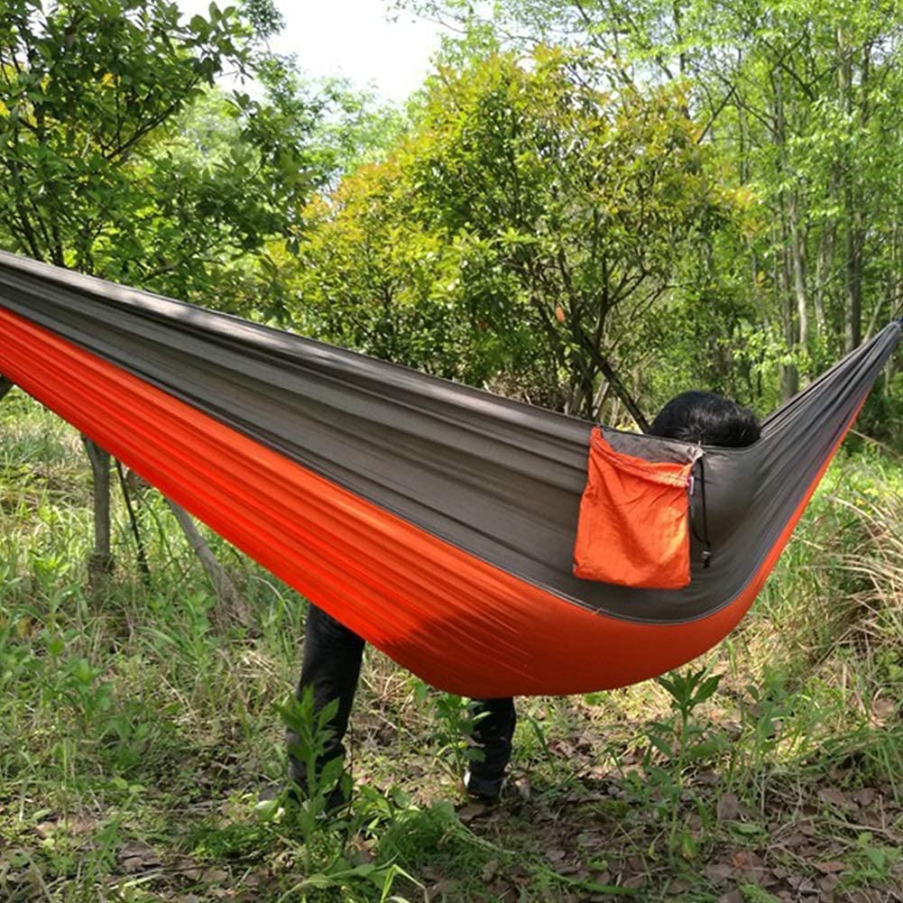Hamak Ultralekki, Hammock Hamak kempingowy Przenośny materiał spadochronowy Ogród Wypoczynek na świeżym powietrzu Huśtawka do spania Podróż Wiszące łóżko na Kemping, na Zewnątrz(A)