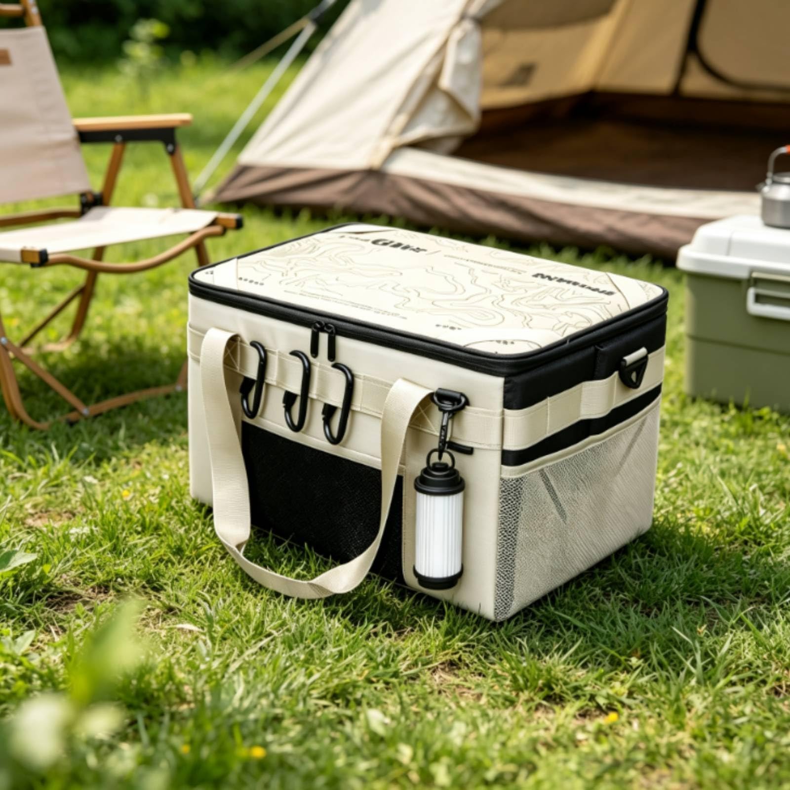 Borsa Portaoggetti con Asse in Legno Multitasca Borsa da Esterno con Base Rinforzata Robusta per Viaggiatori, 20L