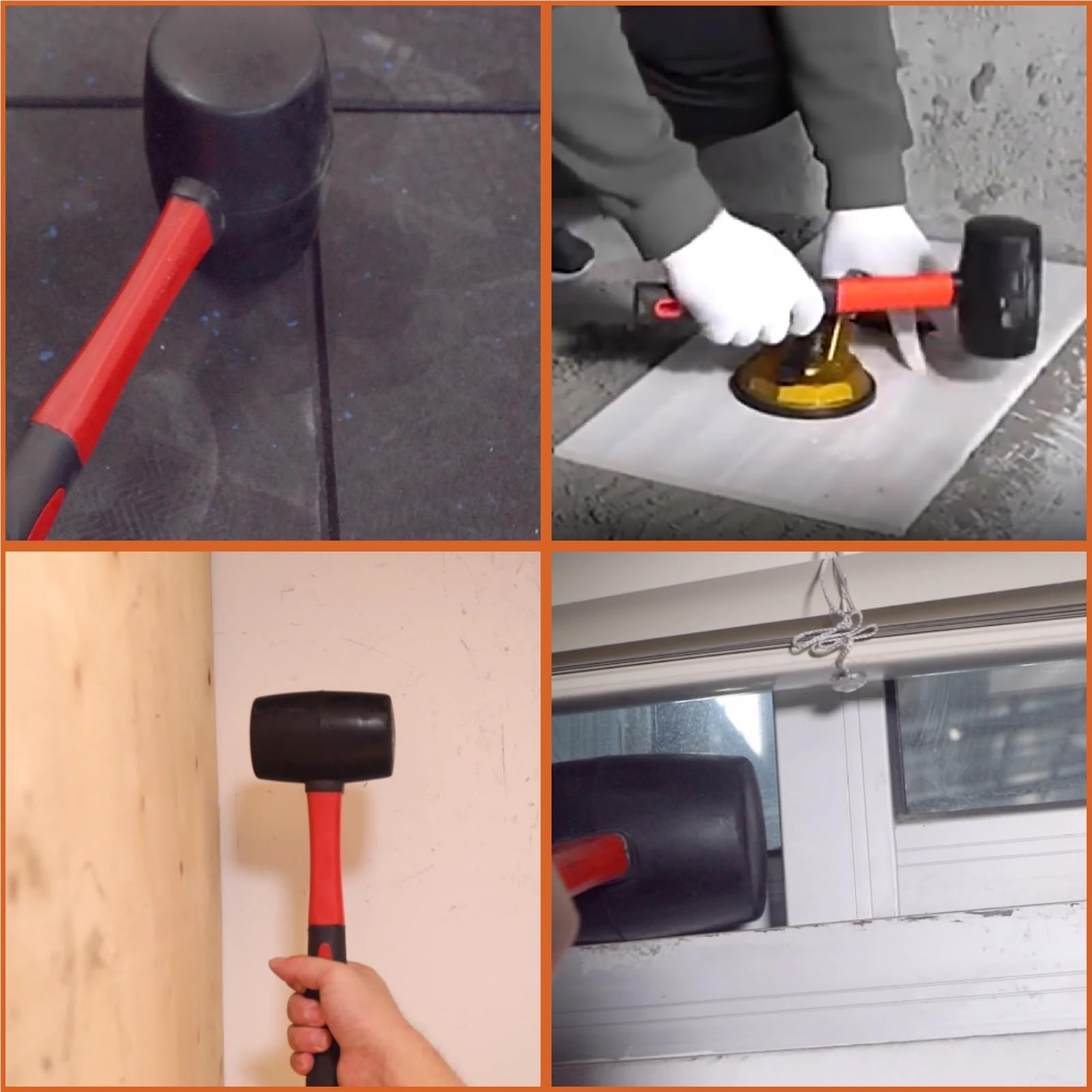 Mazo de goma y plástico, Martillo de goma doble cara aislado for proyectos bricolaje albañilería losas(24oz)