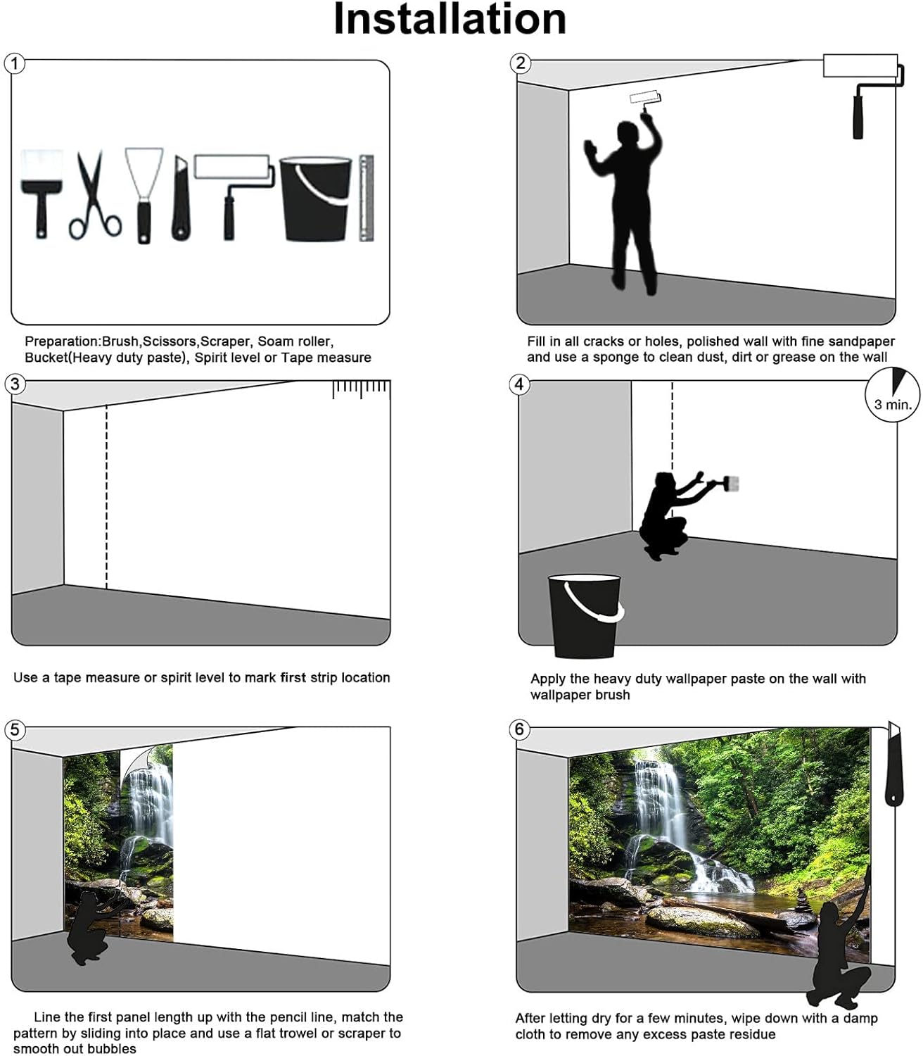 Undersea World Wall Mural Ocean Fish Mural Wallpaper Wall Decor for Living Room Bedroom Dining Room(Not Self-Adhesive)