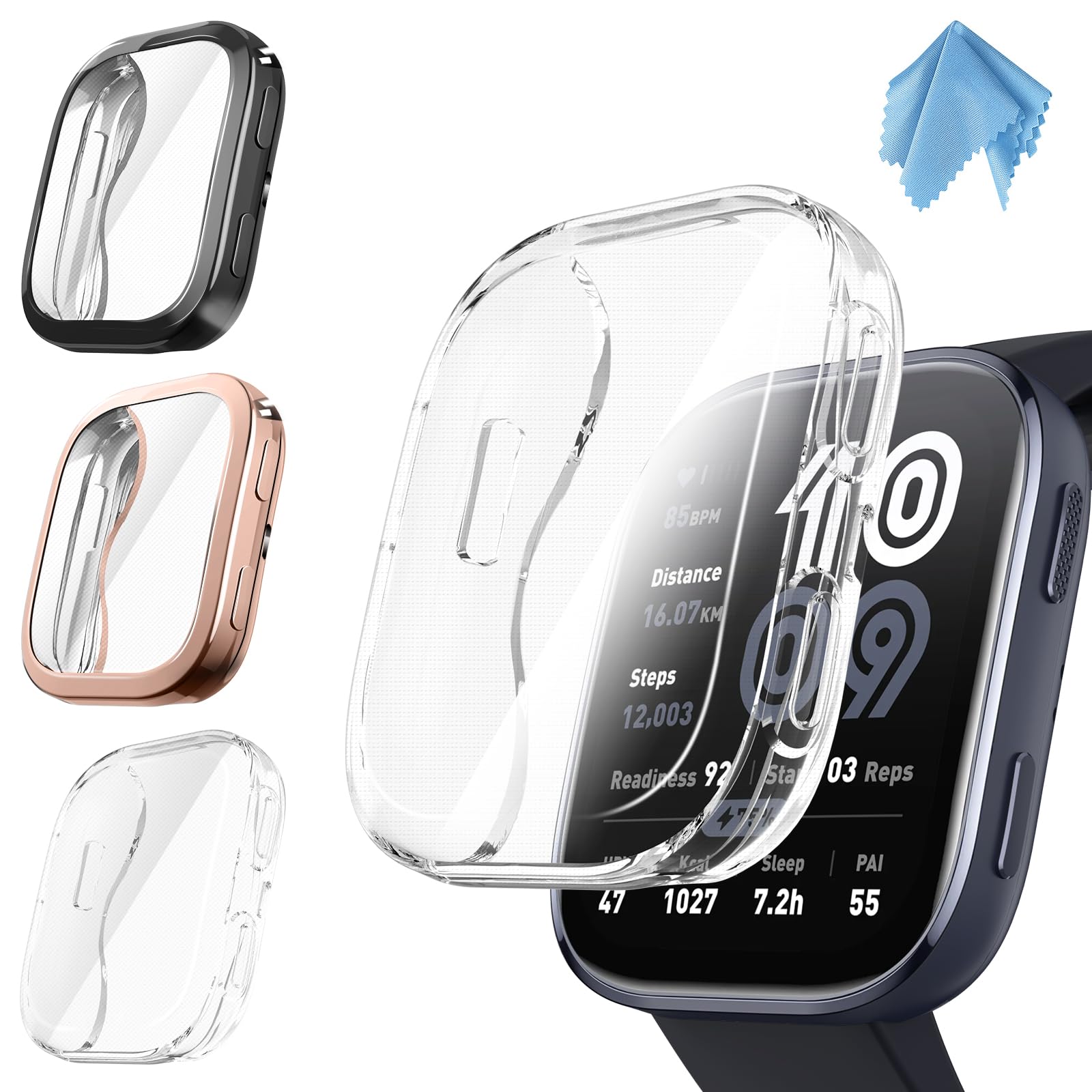 Fintie 3 Packs TPU Screen Protector Case Compatible with Amazfit Bip 6