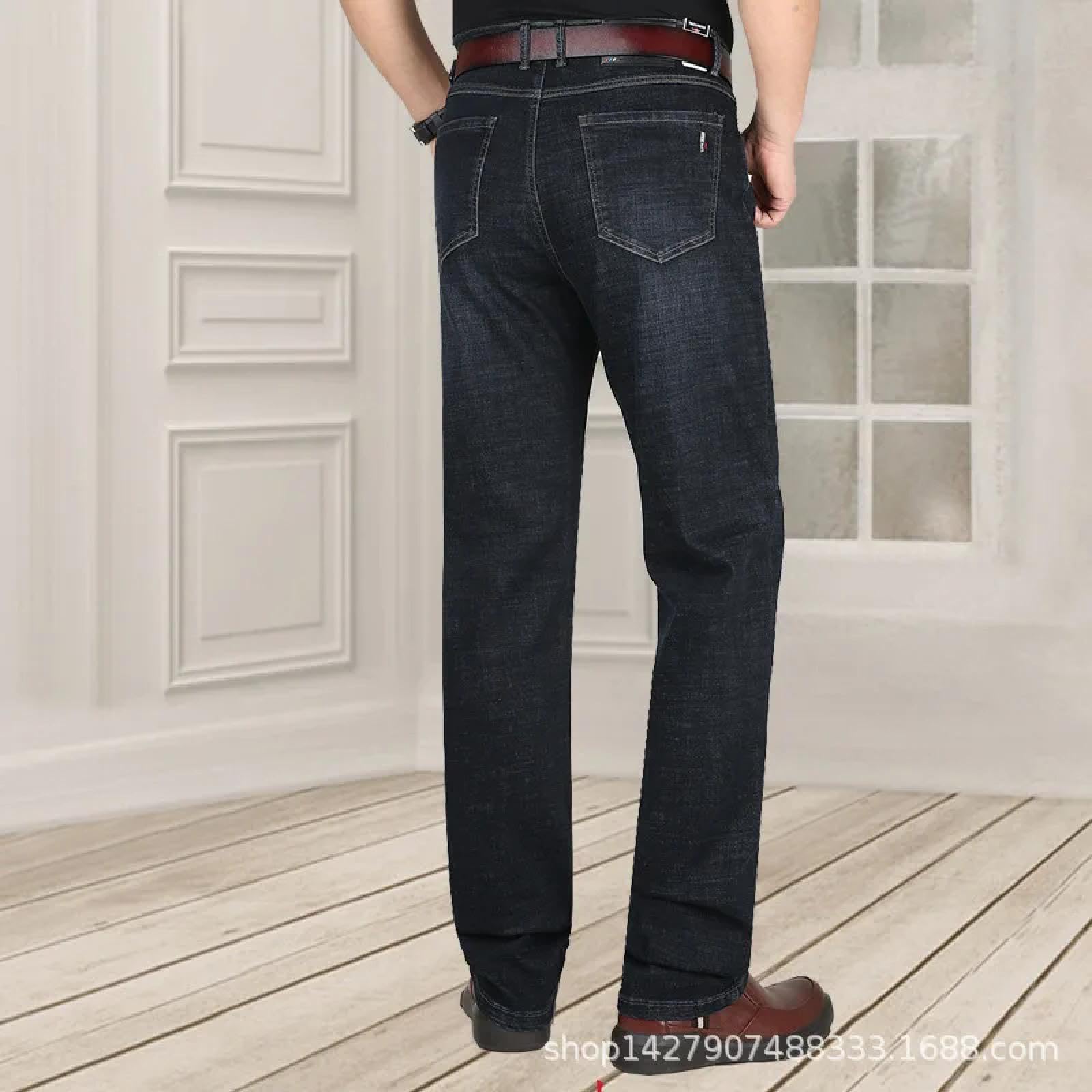 Jeans Herren Hose Jeanshose Neueherren Jeans Hohe Männliche Denim Stretch Gerade Lockere Hose