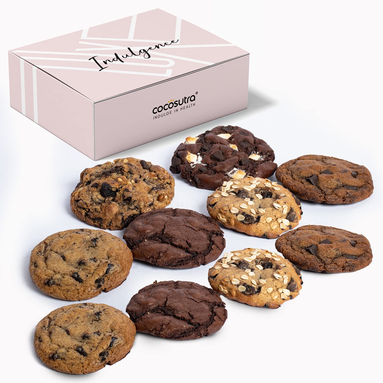 Cocosutra Box of 10 Assorted Cookies for Gifting | 6 Ooey Gooey