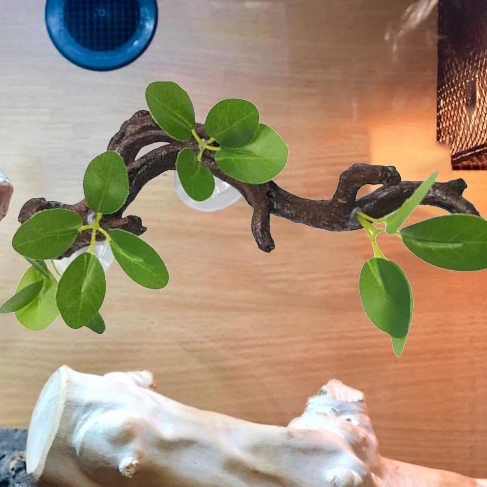Árbol de Reptiles, Tronco de Reptiles con Ventosa, decoración de Jaula de camaleón, decoración de terrario de Serpiente, Accesorios de Tanque de para Dragones barbudos