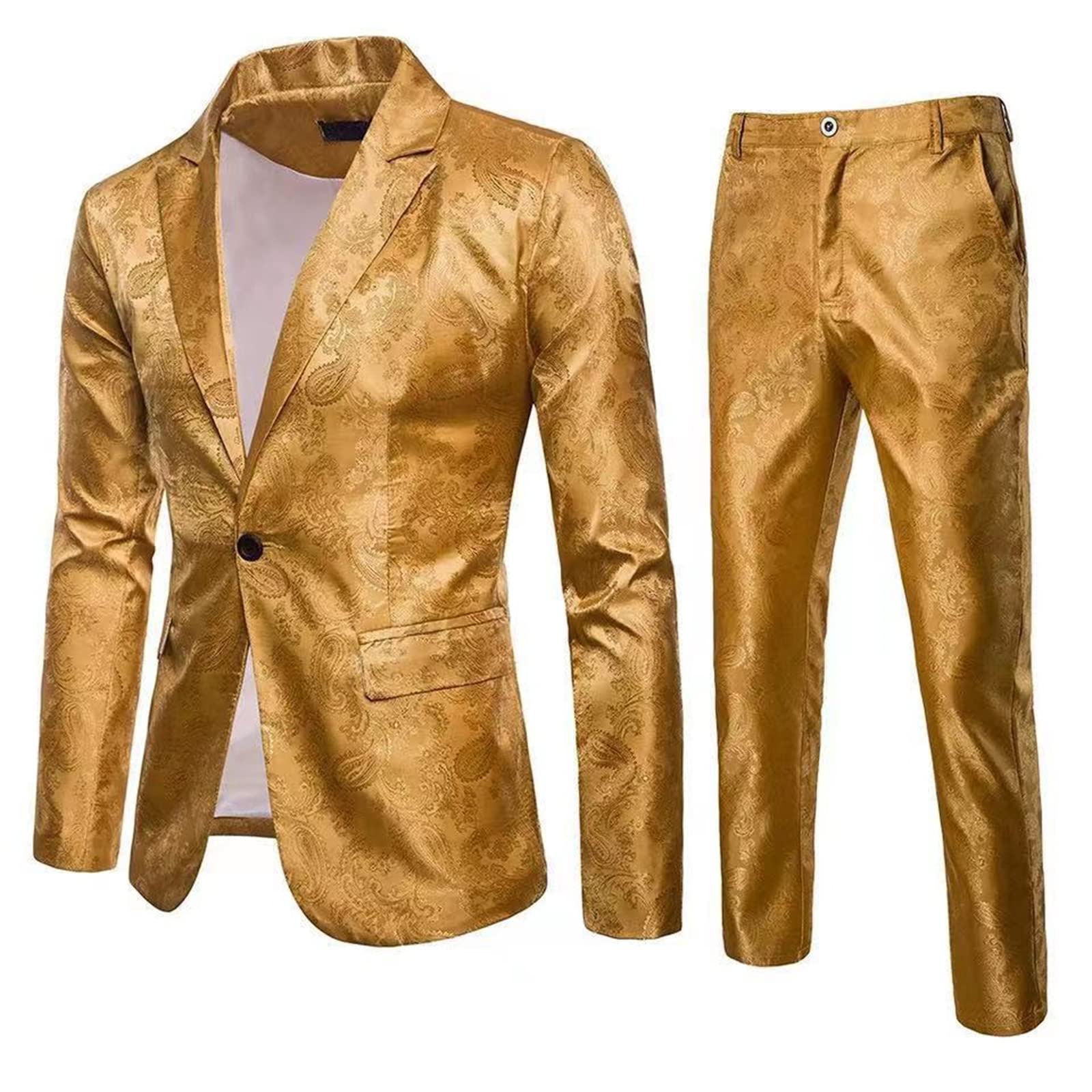 Uomini Affari Casual Slip Set Set Giacche + Pantaloni Smoking Wedding Wedding Abito Formale Blazer Stage per esibizioni