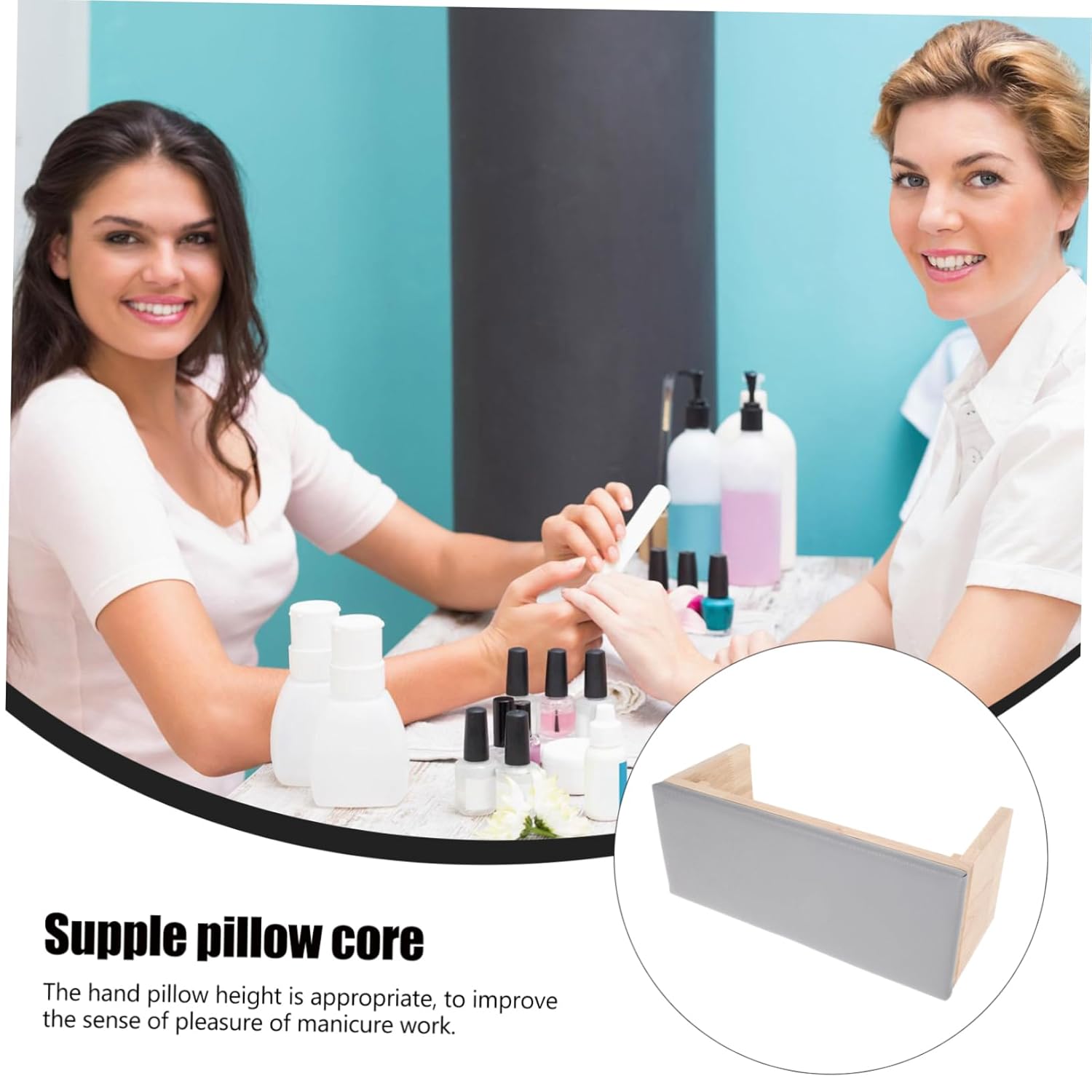 Wooden Manicure Hand Support Pillow Set Mat Nail Art Rest Tool for Professional Use and Home