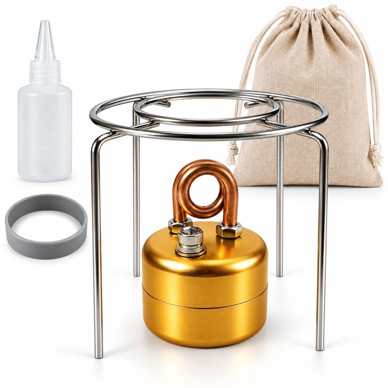 Portable Alcohol Camping Stove with Stand, Mini Alcohol Burner Stove 5PCS