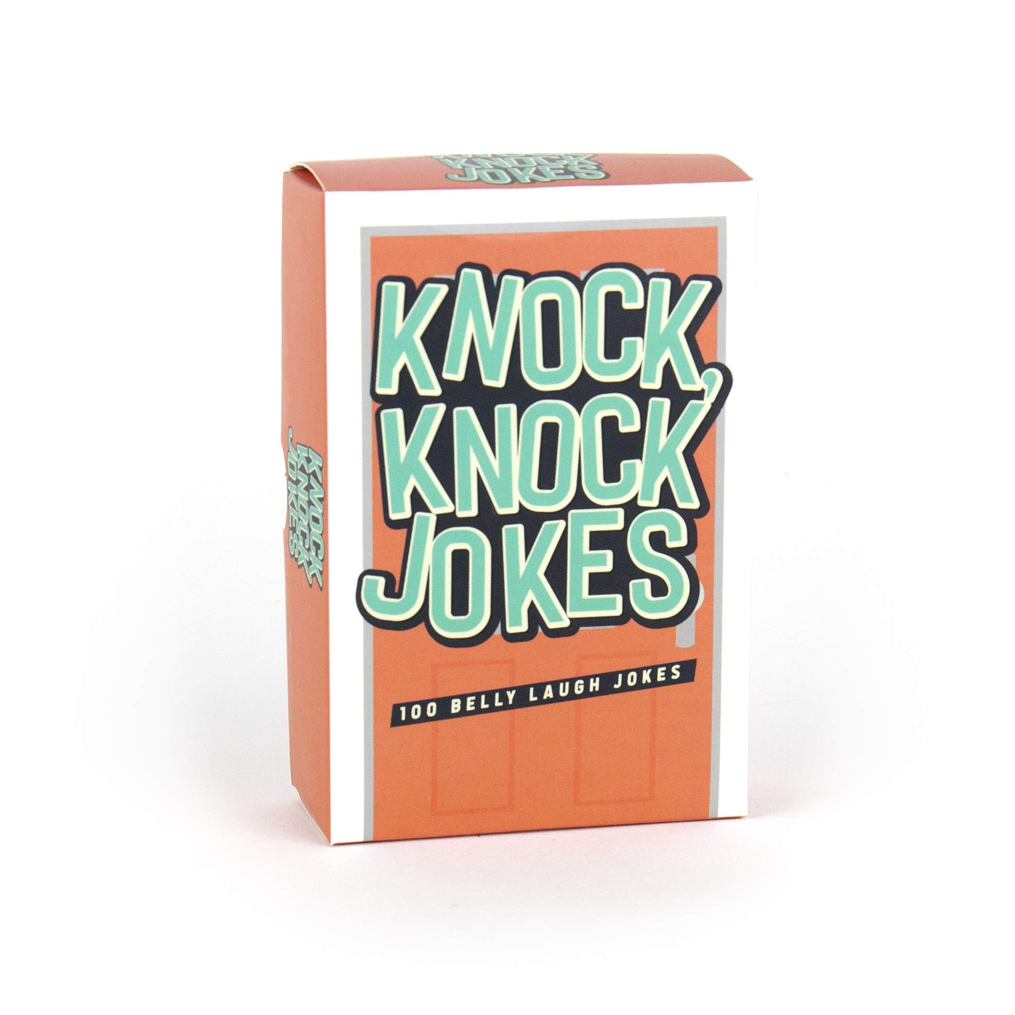 Gift Republic Knock-Knock Joke Cards - 100 Funny Jokes & Puns. Perfect Stocking Filler or Gag Gift for Kids/Adults. Great for Xmas or Birthdays, Orange