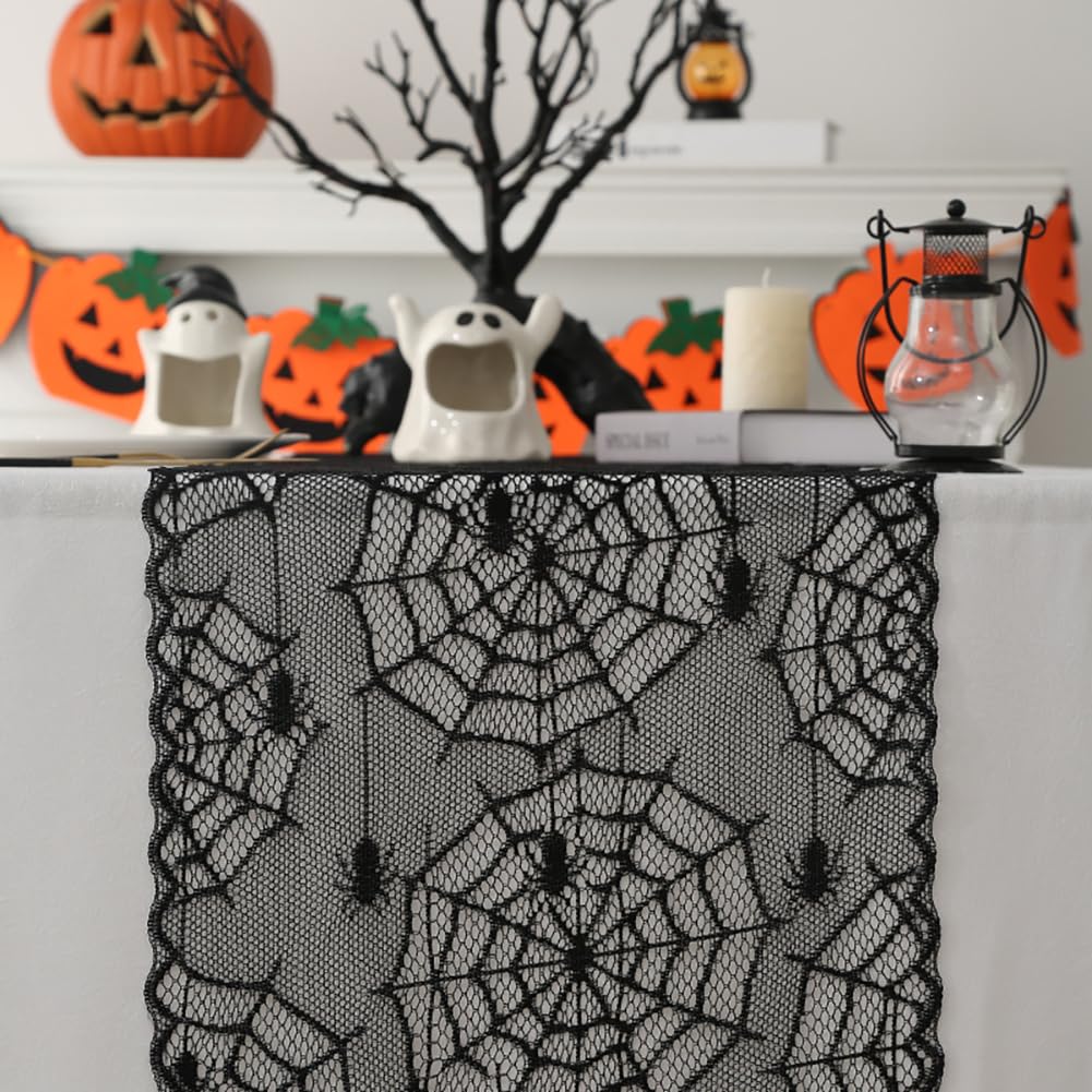 Nappe Toile D'araignée Halloween | 45 X 180 Cm | Déco De Table Effrayante Pour Fête Et Extérieur