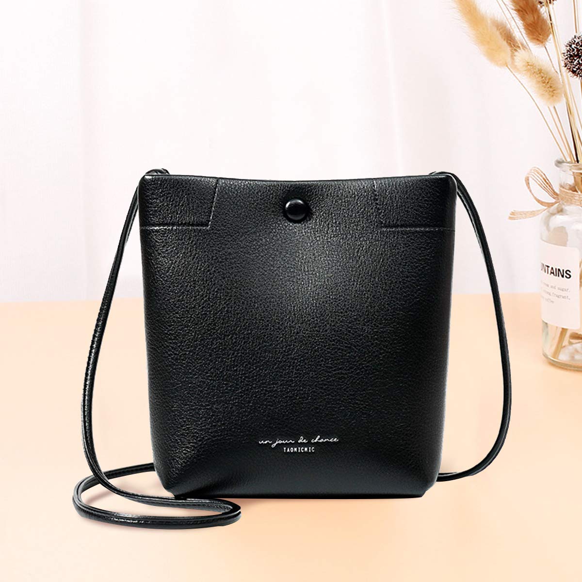 ADITAM Damen Handtaschen Bucket Bag Exquisite Mädchen Tasche Mode Stil Reißverschluss Umhängetasche Umhängetasche für Ladys Buckle Handtaschen PU Leder Praktisch Double the Comfort