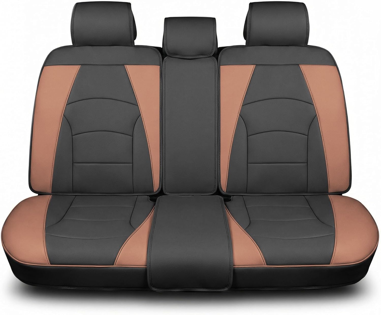 FH Group Car Seat Cover for Back Seat Pink Black Faux Leather - Universal Fit, Rear Seat Covers for Cars with Rear Split Bench, Car Seat Cushions, Car Interior Accessories for SUV, Sedan, Van