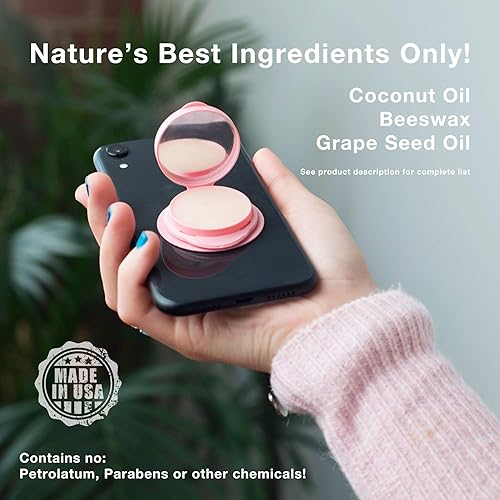 Miniatura 6 de Happy Lips Bálsamo labial y espejo coloca el agarre del enchufe de tu teléfono, colócalo en cualquier lugar con el adaptador incluido o rellena el