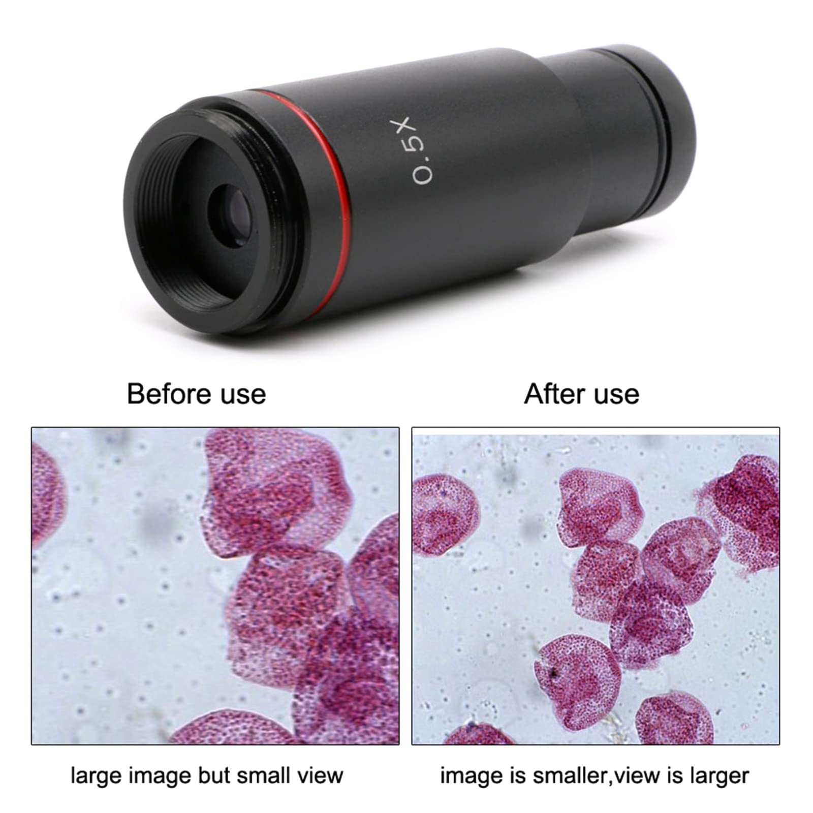 C Mount 23.2mm 0.5X Tube Adapter For Biological Microscope Connecting Electronic Eyepiece