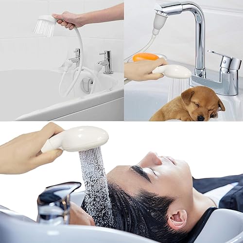 Miniatura 5 de Manguera de pulverización de fregadero de 3.28 pies, rociador de grifo de manguera de fregadero portátil, rociador de champú, manguera de mano para