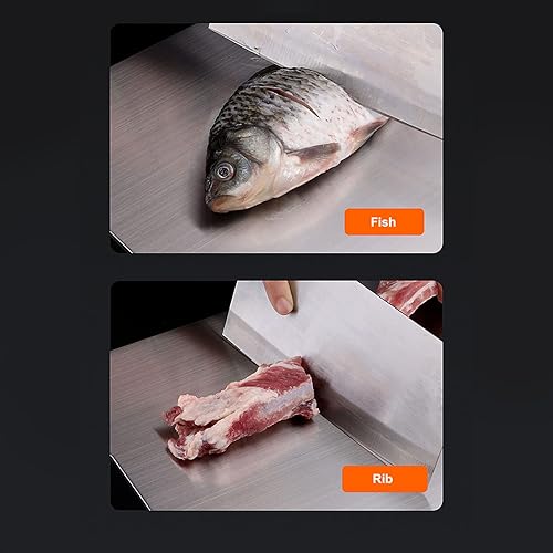 Miniatura 2 de , 304 tablas de cortar de doble cara de acero inoxidable Tabla de hornear Tabla de repostería para cocina, carne, verduras, pan, alfombrillas de